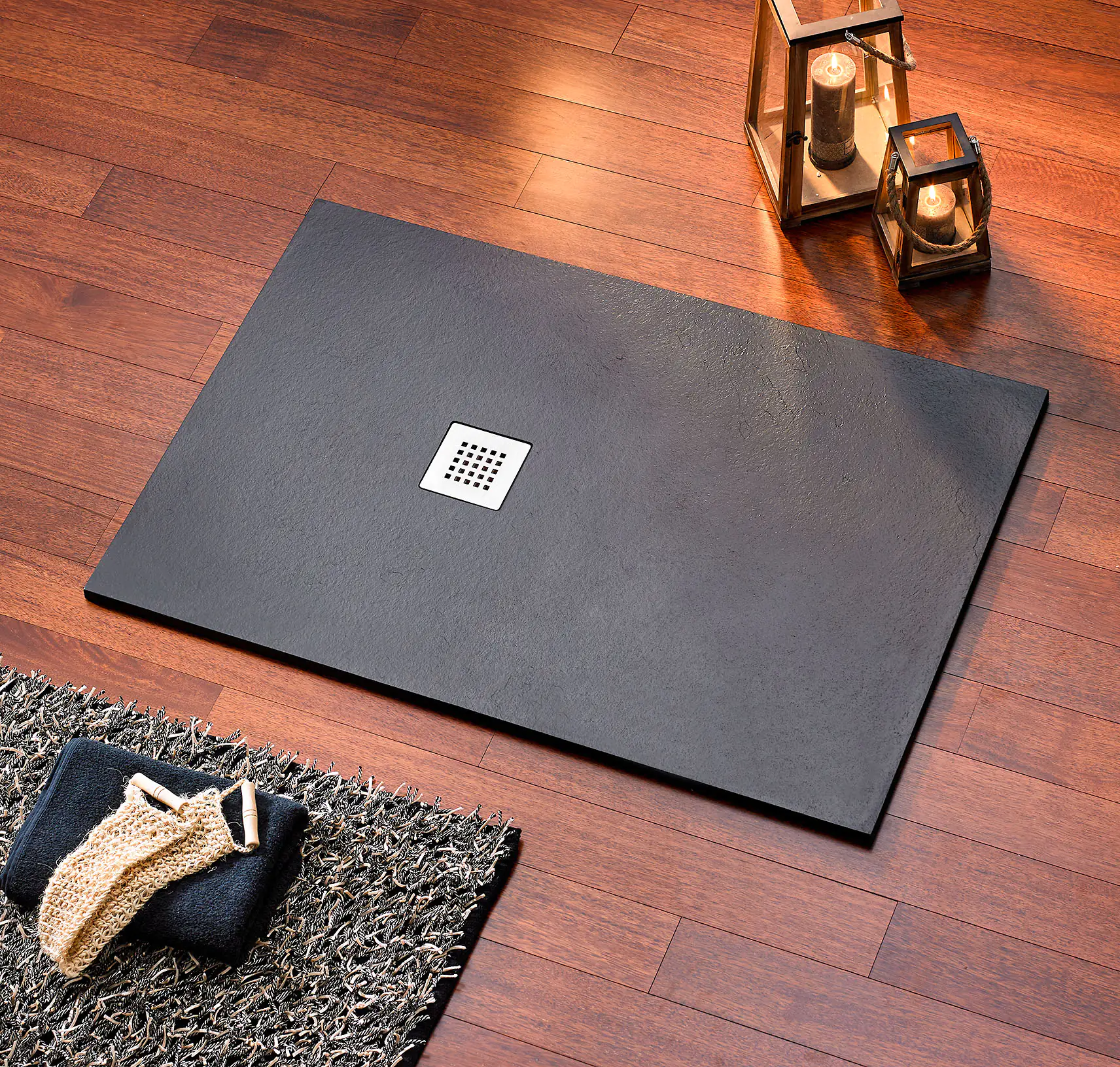 Ottofond Duschwanne Strato 90 x 90 x 2,4 cm, anthrazit