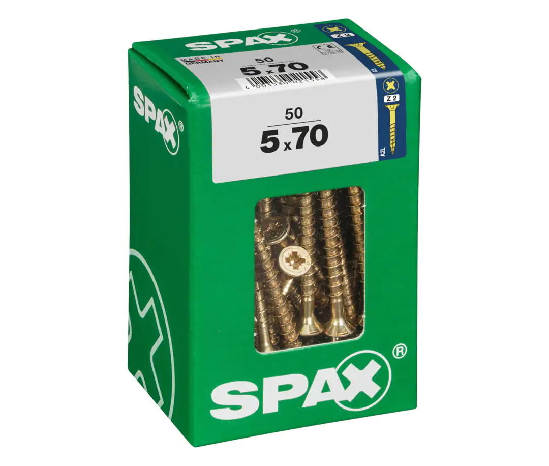 Spax Universalschrauben 5.0 x 70 mm PZ 2 - 50 Stk. Spax Universalschrauben 5.0 x 70 mm PZ 2 - 50 Stk.