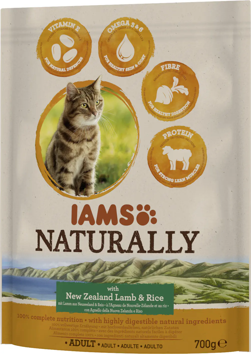 Iams Naturally Katzentrockenfutter Lamm 700 g