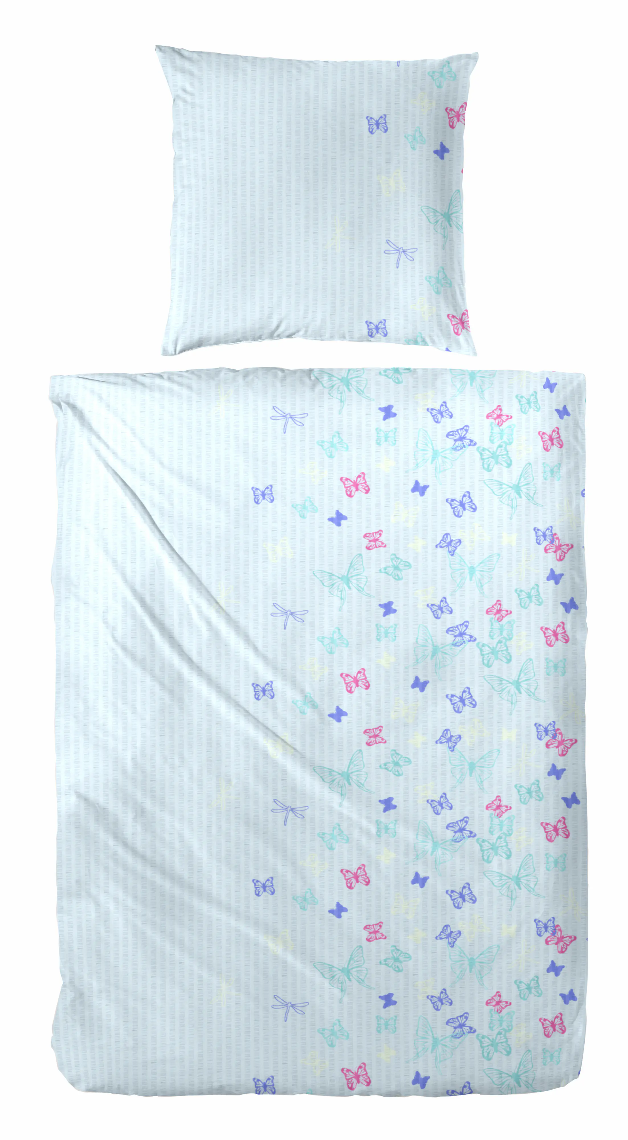 Westminster Bettwäsche Mikrofaser Schmetterlinge blau 135 x 200 cm