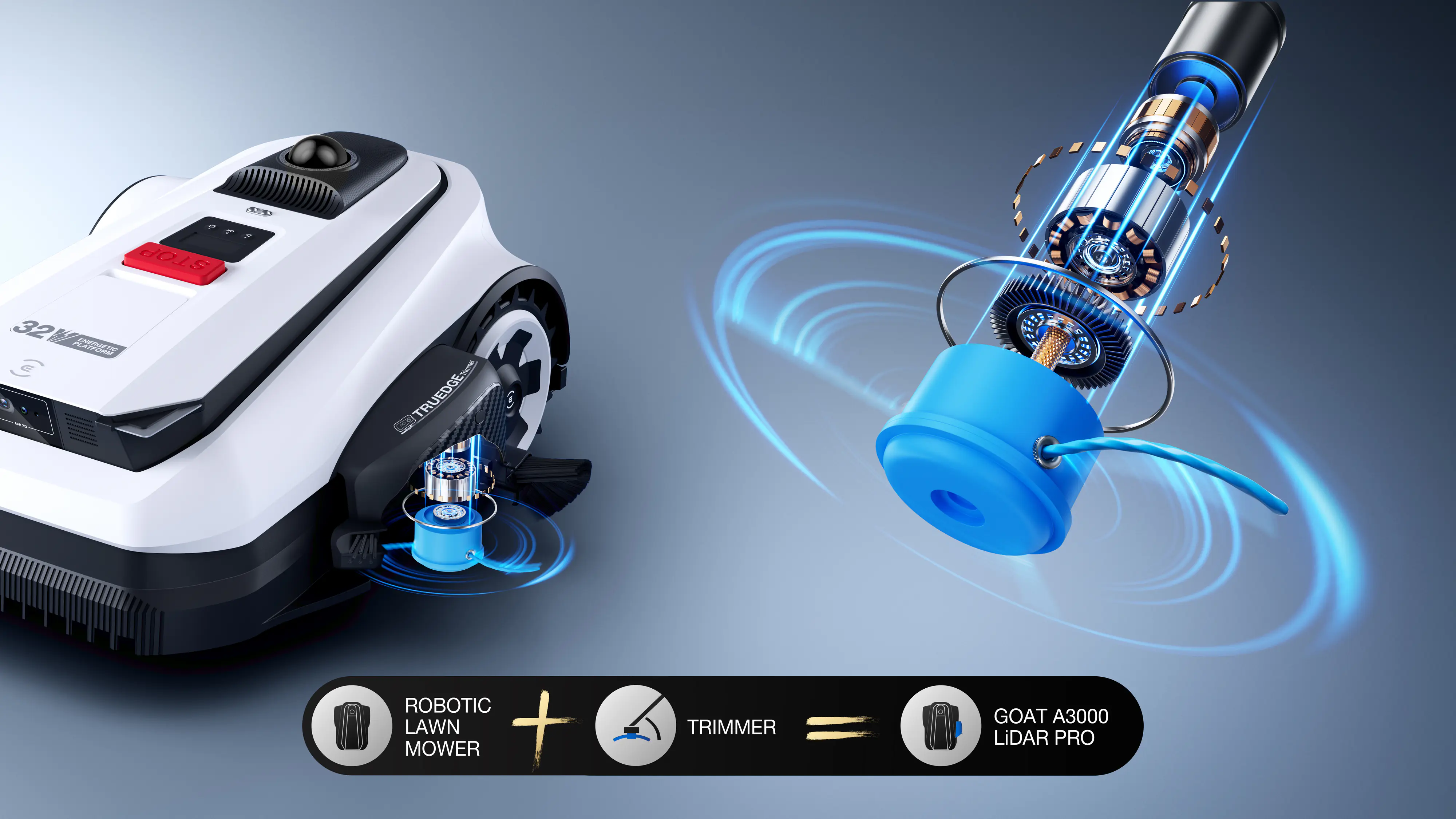 ECOVACS Mähroboter GOAT A3000 LiDAR Pro - 33 cm Schnittbreite 3000 m² 32 V