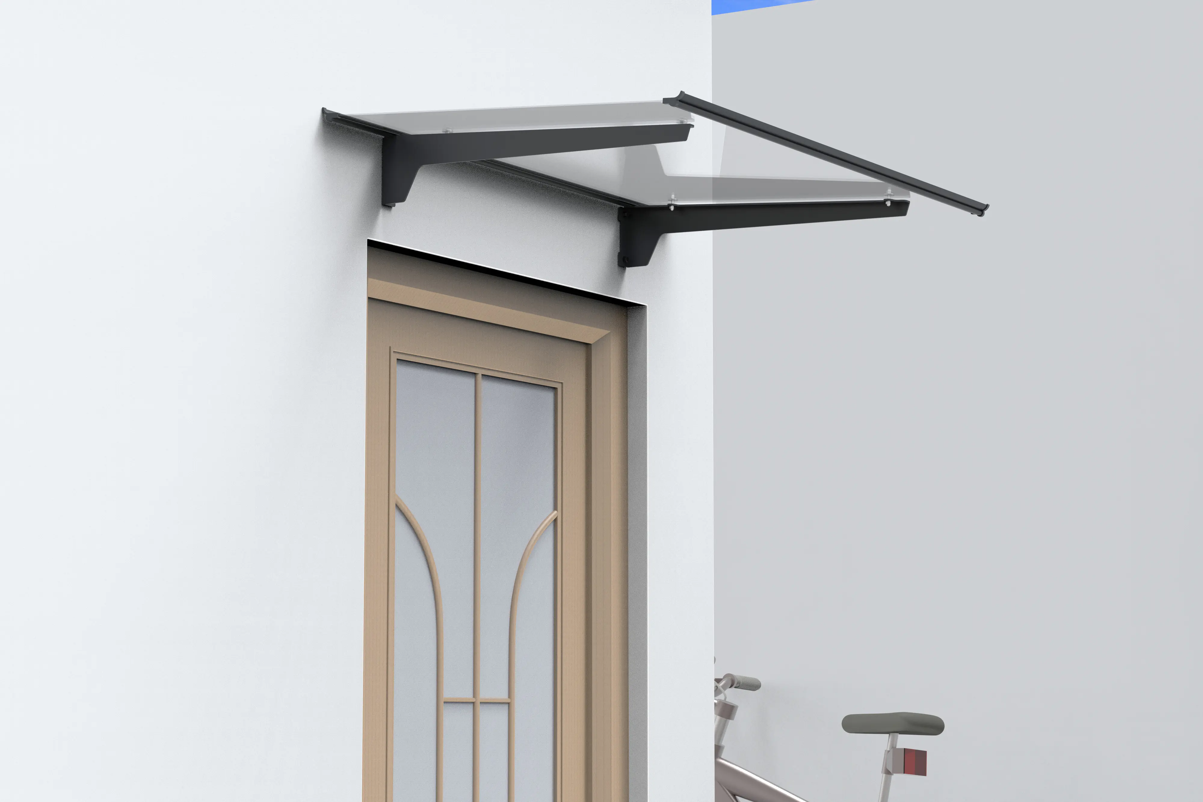 TrendLine Vordach Nizza Aluminum schwarz 140 x 90 cm