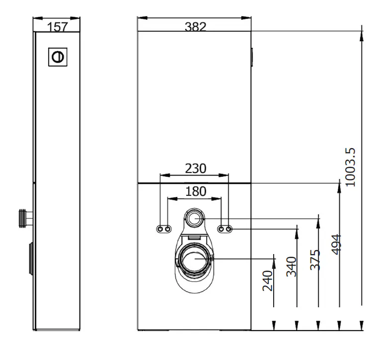 Primaster Vorwandelement Wand-WC inkl. Spülkasten 100 x 38 cm weiß