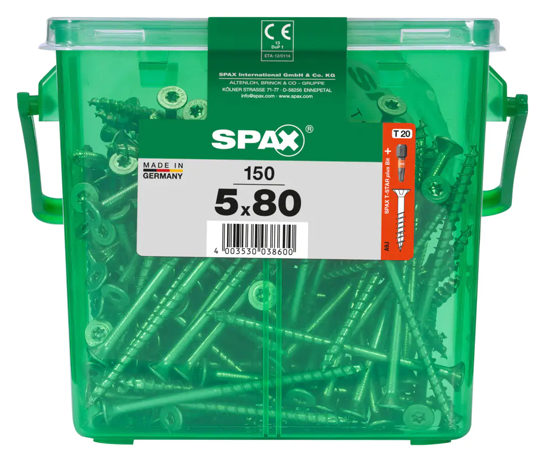 Spax Universalschrauben 5.0 x 80 mm TX 20 Senkkopf - 150 Stk.