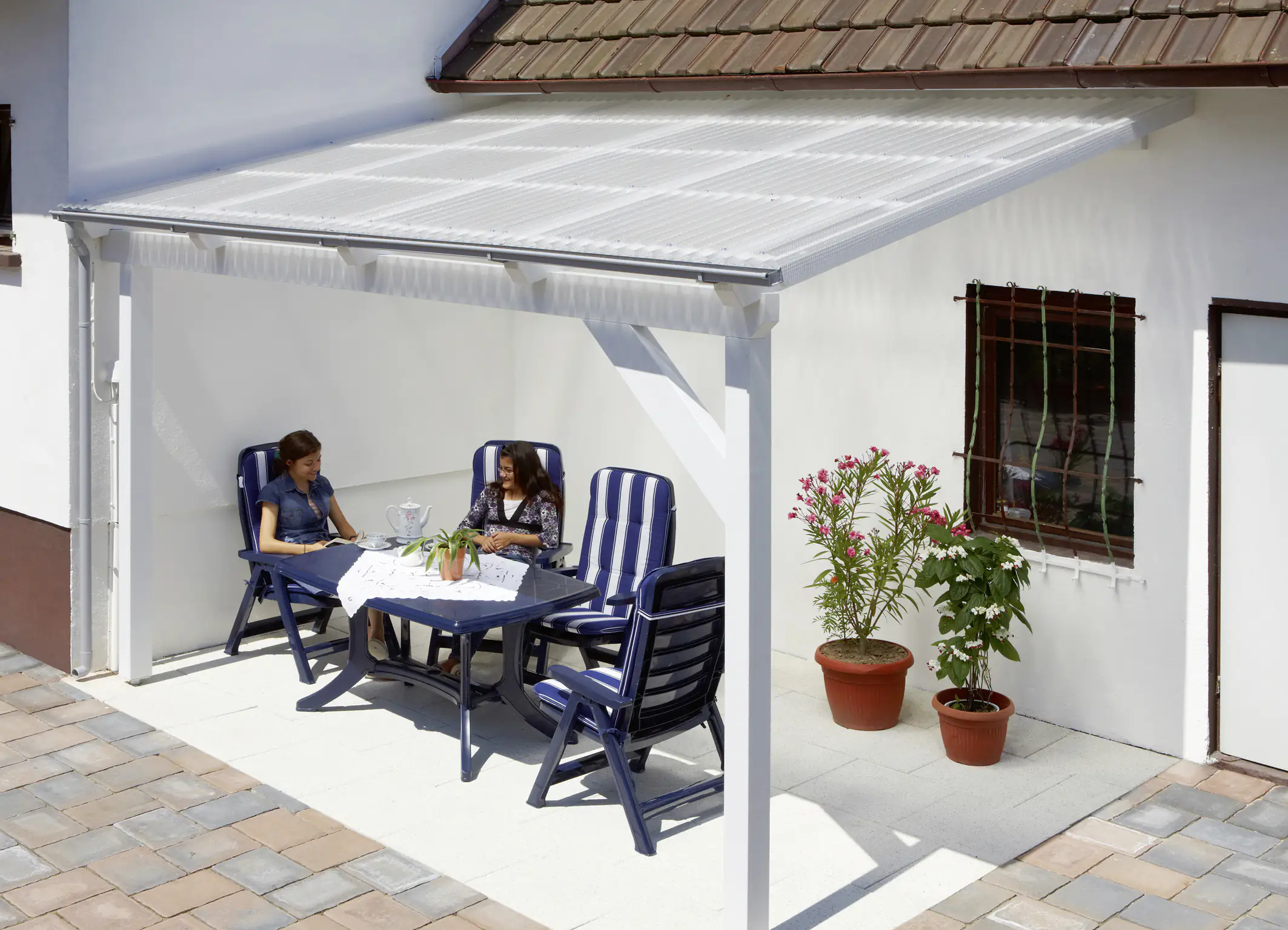 4003412095141_1268540 Gutta Polycarbonat-Wellplatte Wabe Sinus 76/18 300 x 104,5 cm 2,6 mm klar