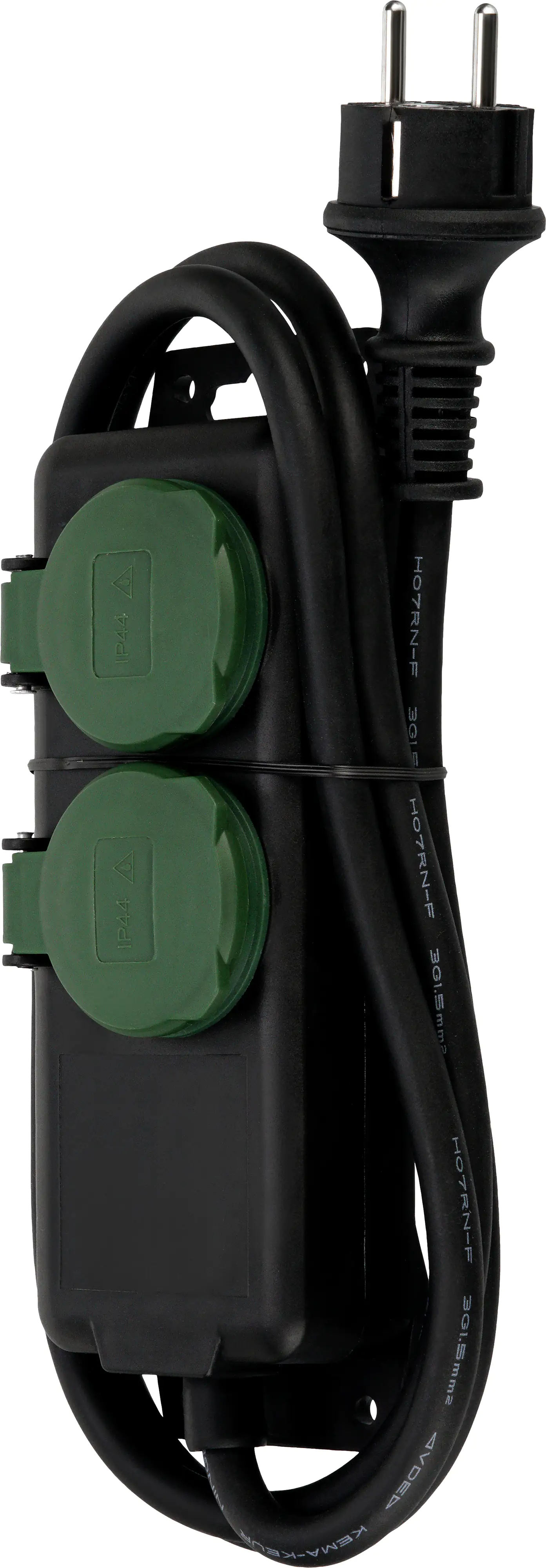 REV Steckdosenleiste 2-fach 1,4 m H07RN-F 3G1,5 mm², schwarz grün, IP 44 REV Steckdosenleiste 2-fach 1,4 m H07RN-F 3G1,5 mm², schwarz grün, IP 44
