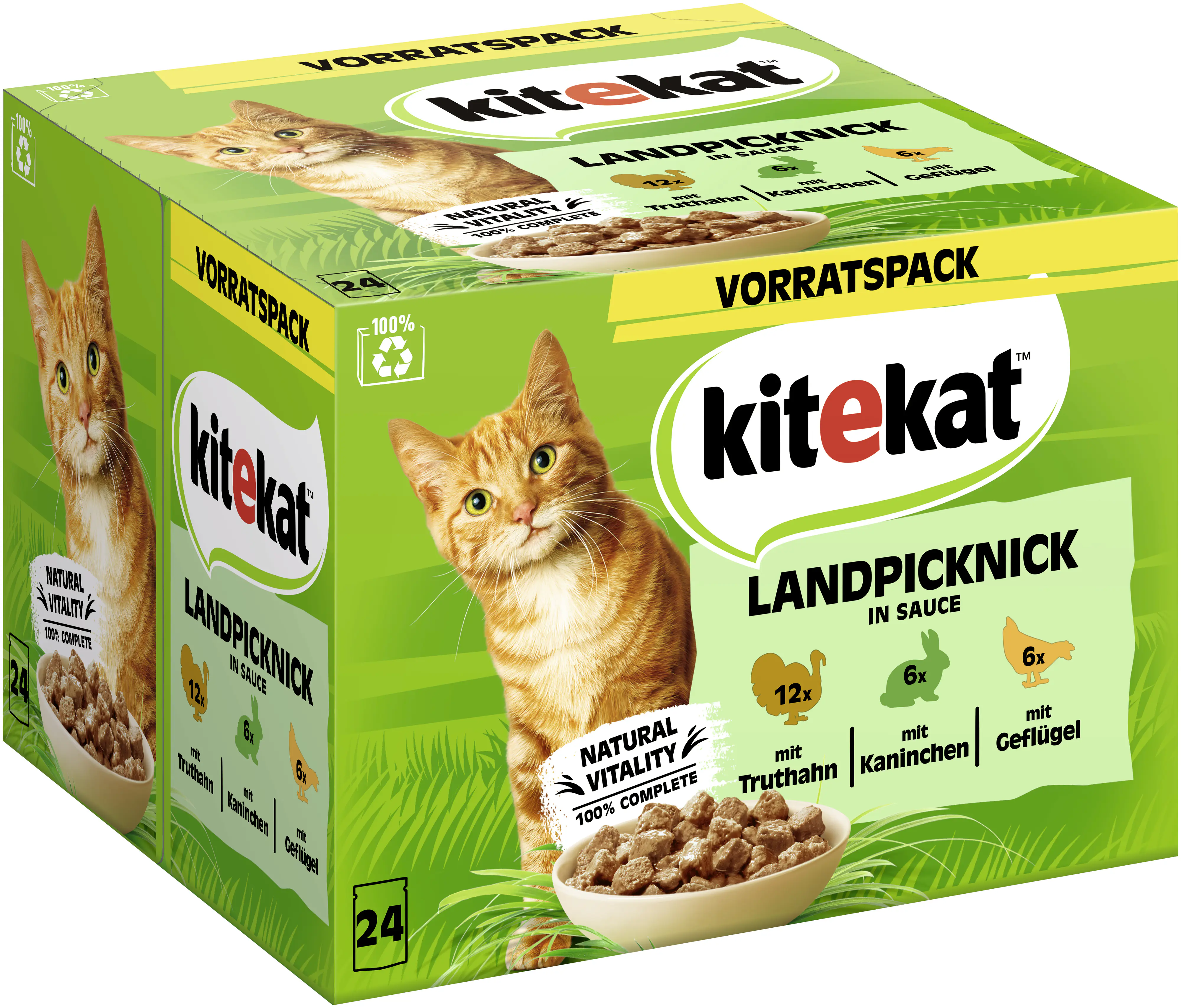 Kitekat Landpicknick in Sauce Multipack Vorratspack 24x85 g