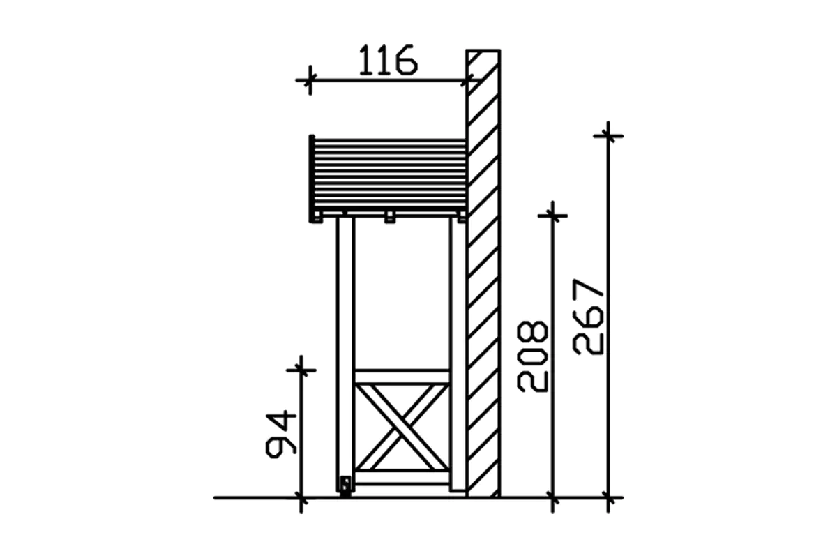 SKAN HOLZ Vordach Siegen Typ 4 247 x 116 cm, lasiert in Eiche hell