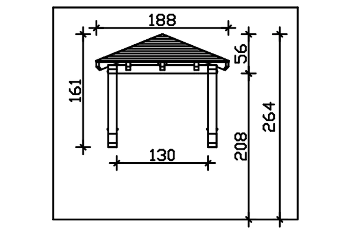 4018211016266_05 SKAN HOLZ Vordach Wesel Typ 1 188 x 126 cm, lasiert in Eiche hell