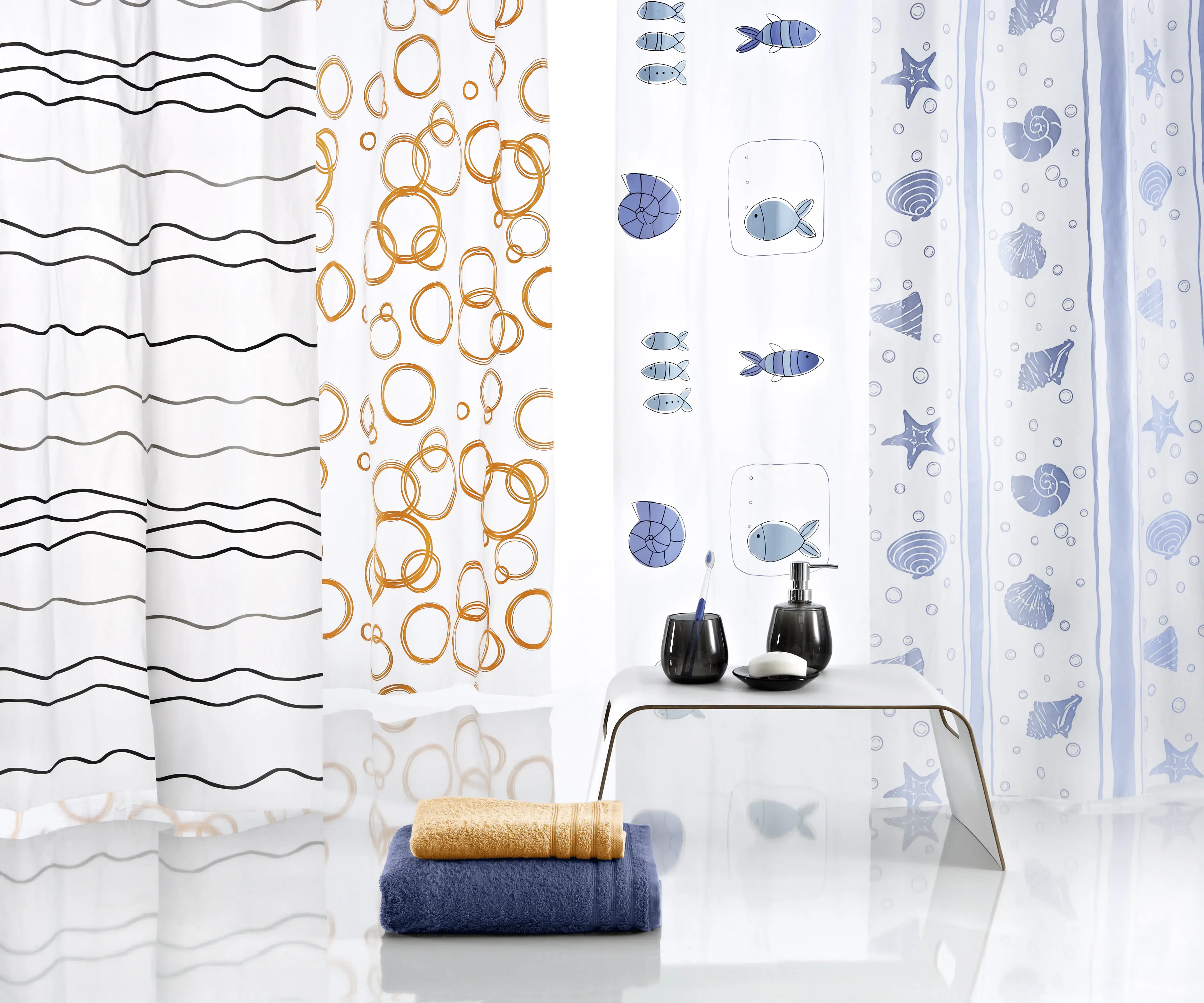 Kleine Wolke Duschvorhang Promo farblich sortiert, 180 x 200 cm