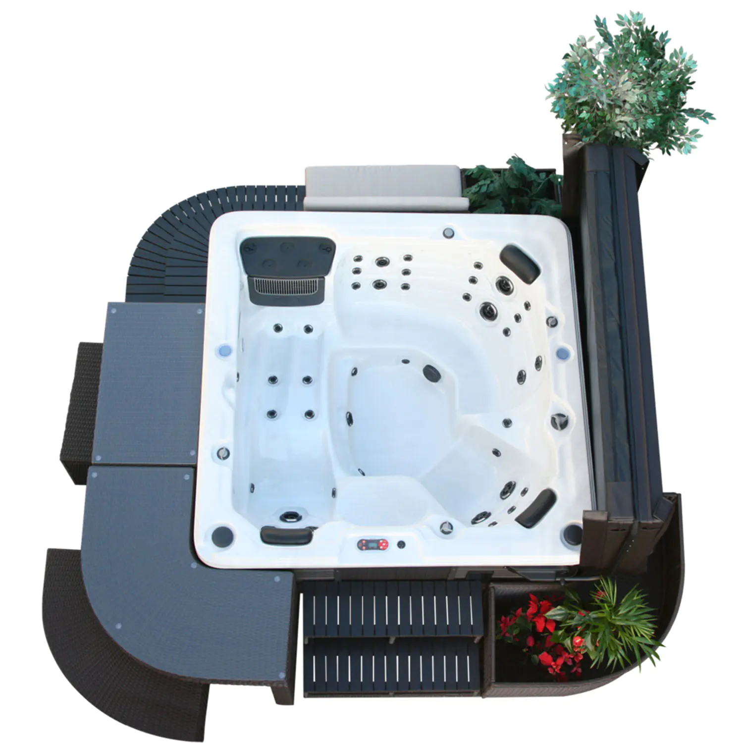 Canadian Spa Beistelltisch - für quadratische Whirlpools dunkelbraun Canadian Spa Beistelltisch - für quadratische Whirlpools dunkelbraun