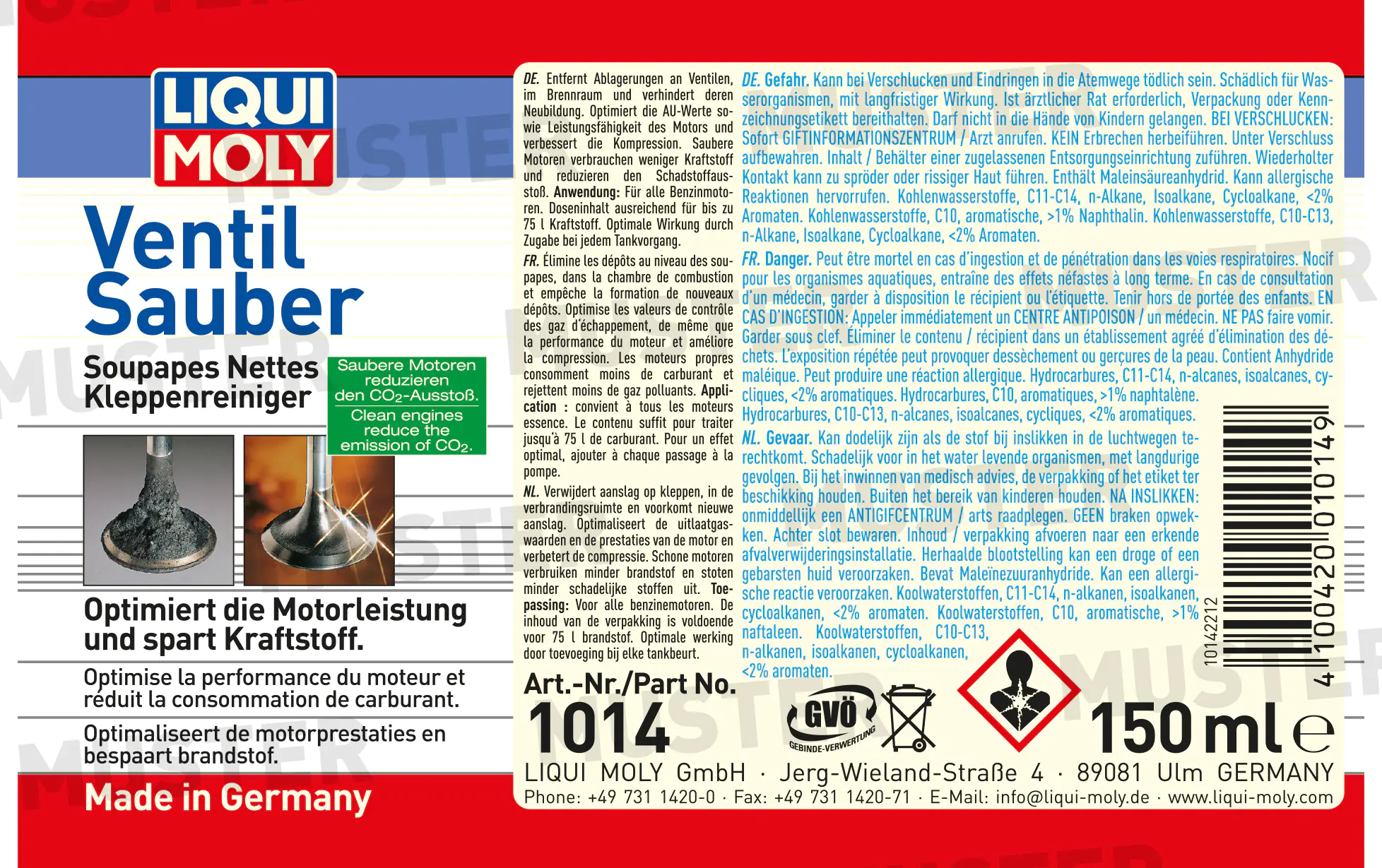 Liqui Moly Ventil Sauber 150 ml Liqui Moly Ventil Sauber 150 ml