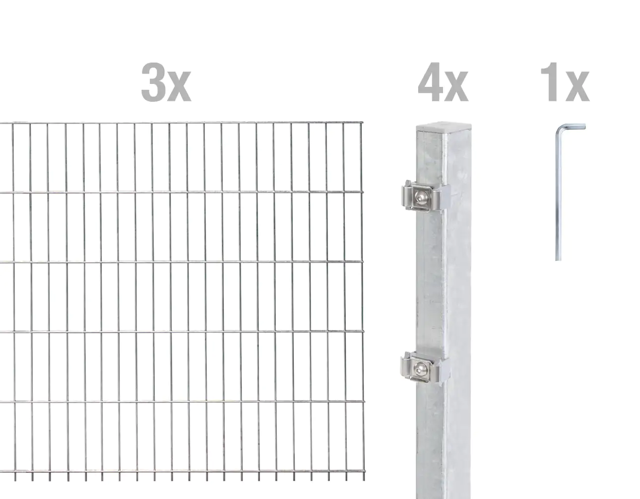 Alberts Doppelstabmatten-Grundset 6 m 200 x 120 cm 6/5/6 feuerverzinkt Alberts Doppelstabmatten-Grundset 6 m 200 x 120 cm 6/5/6 feuerverzinkt