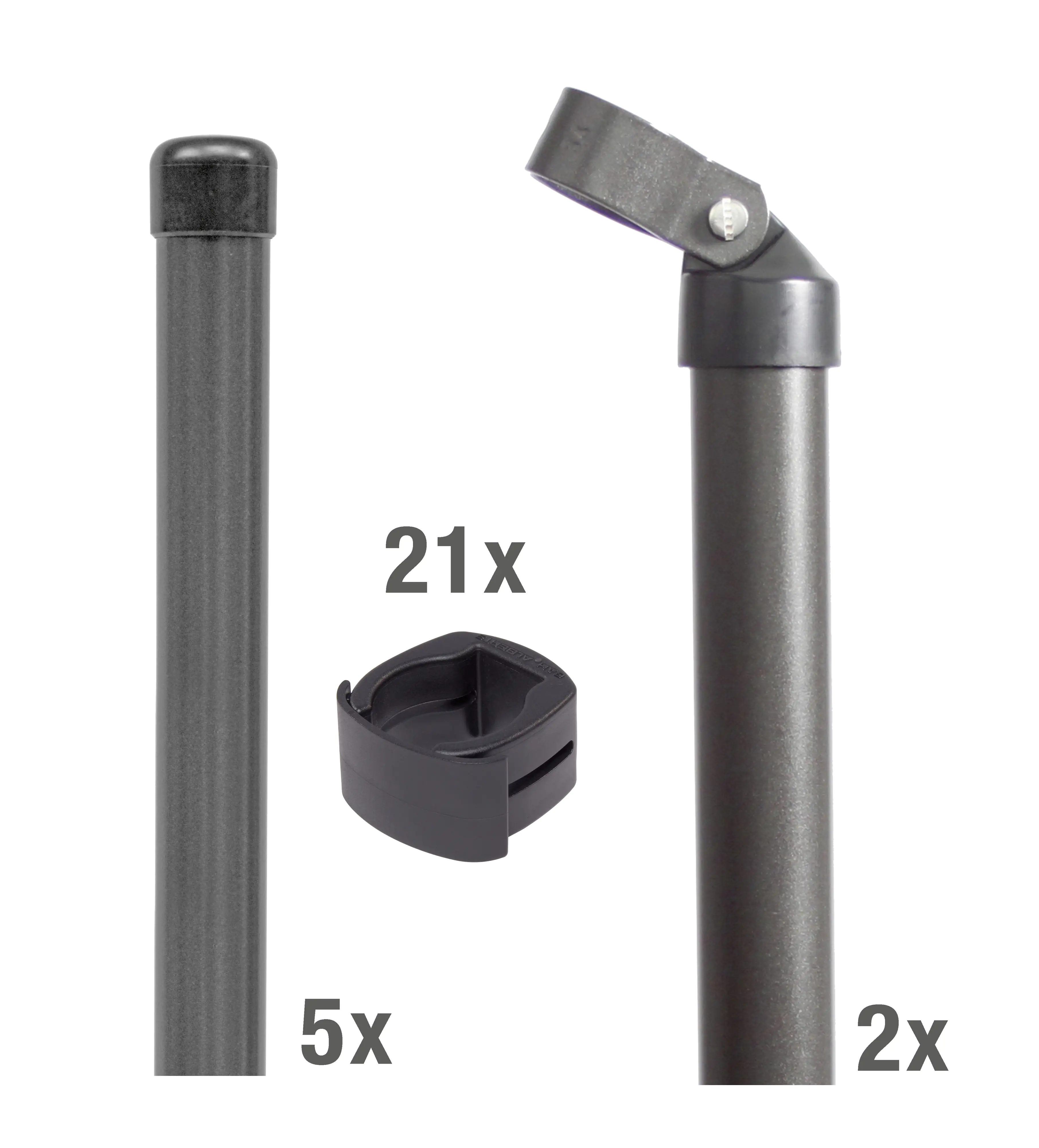Alberts Pfostenset Fix-Clip Pro® 150 cm für Zaunläge 10 m anthrazit