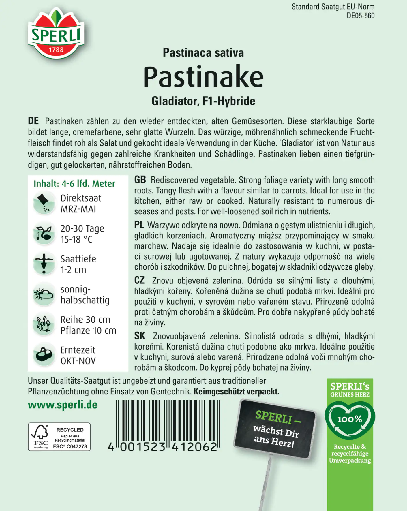 Sperli Pastinake Gladiator F1