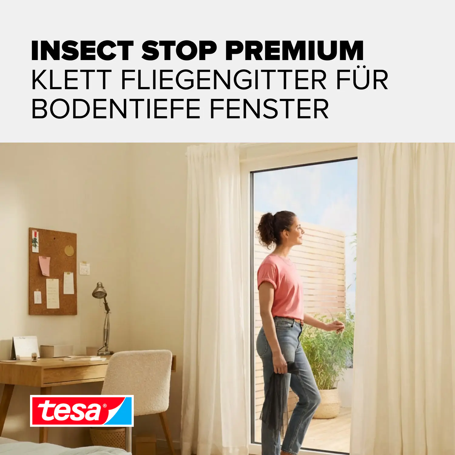 tesa Fliegenschutz-Fenster Comfort 120 x 240 cm anthrazit kürzbar