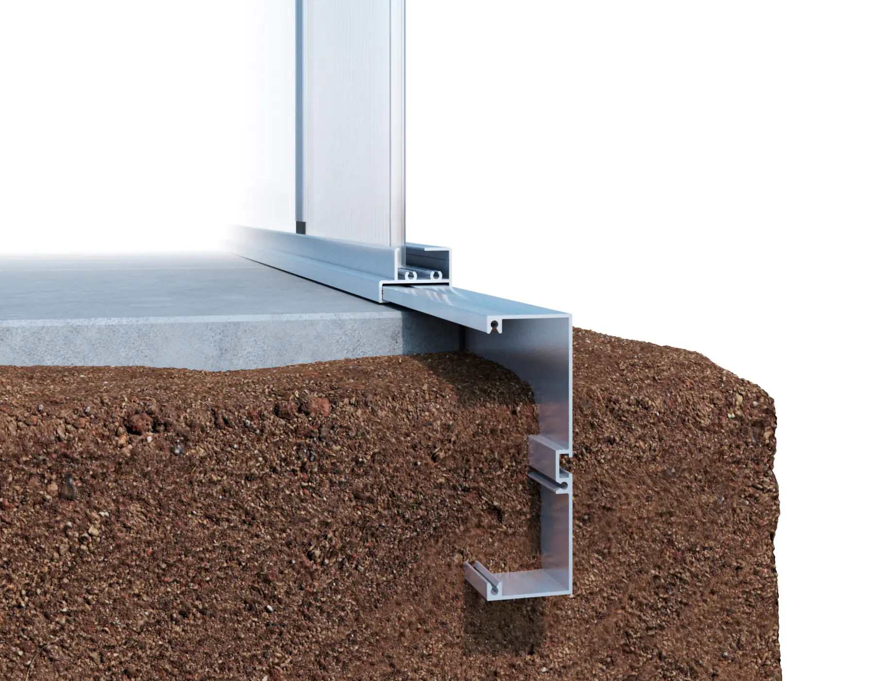 KGT Alu- Fundamentrahmen Gewächshaus Linea I pressblank