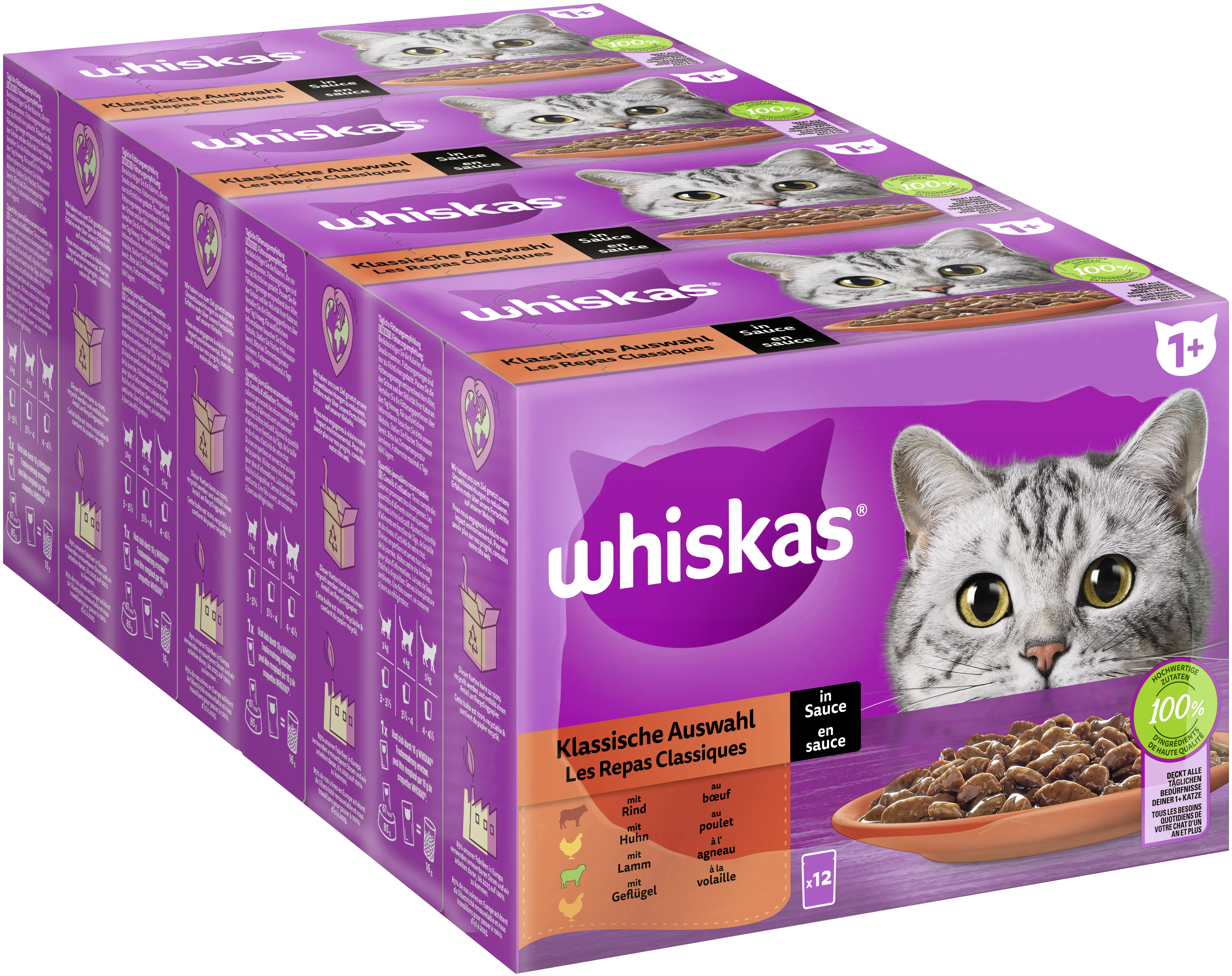 Whiskas Multipack klassische Auswahl in Sauce Katzenfutter 12 x 85 g Whiskas Multipack klassische Auswahl in Sauce Katzenfutter 12 x 85 g