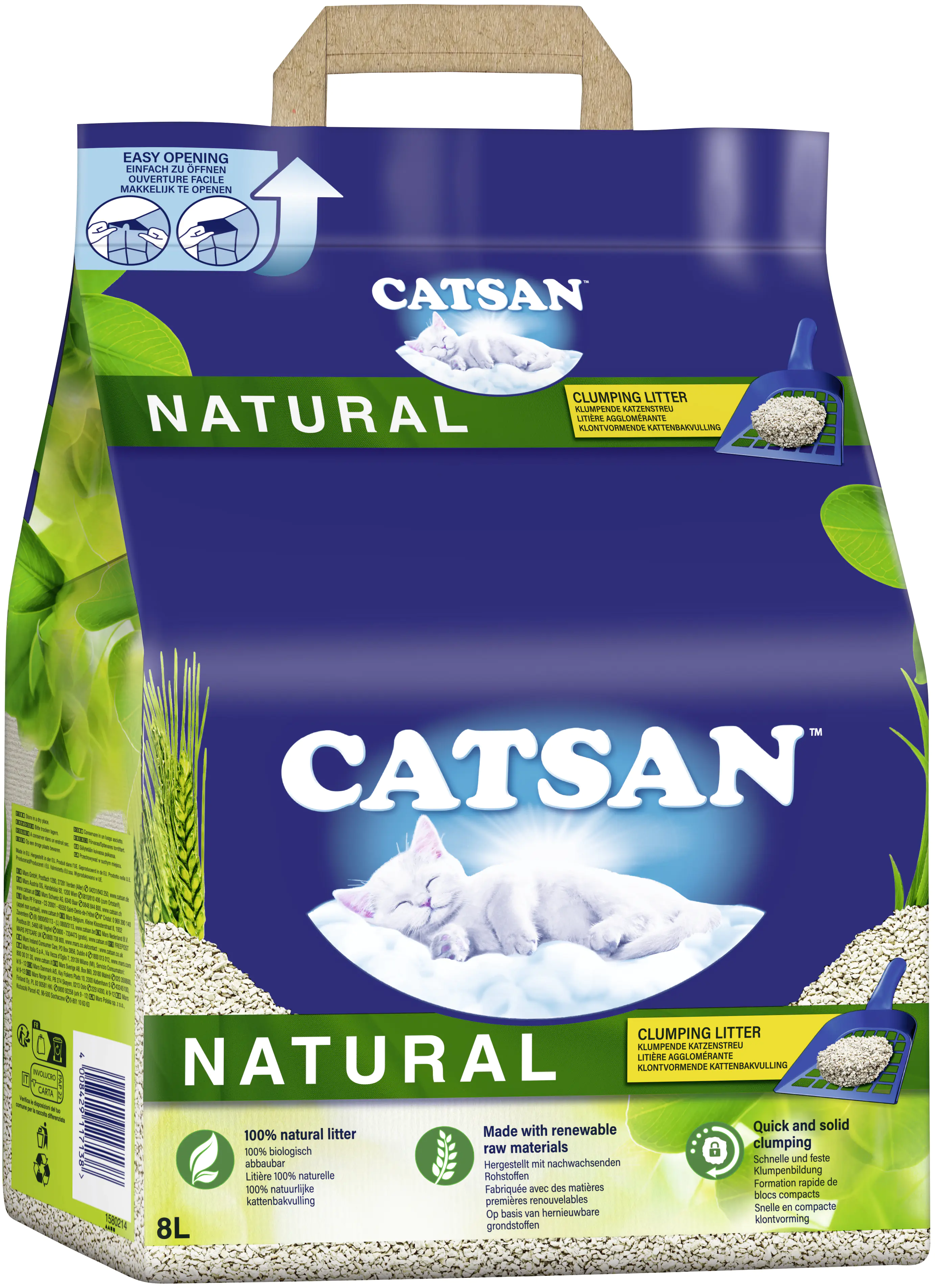 Catsan NATURAL Klumpstreu 8l Catsan NATURAL Klumpstreu 8l