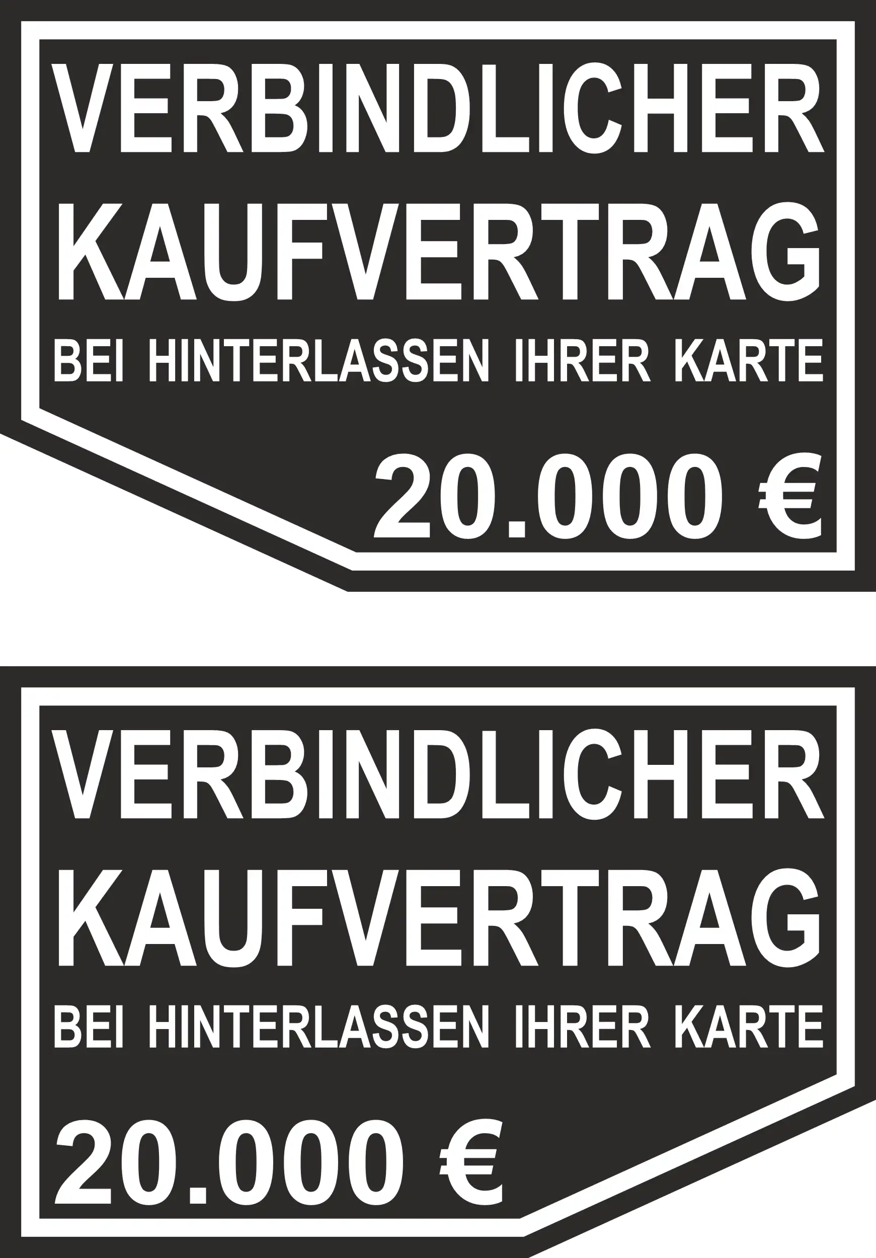 Hermann Schütz Aufkleber Verbindlicher Kaufvertrag 2er-Set rechts/links