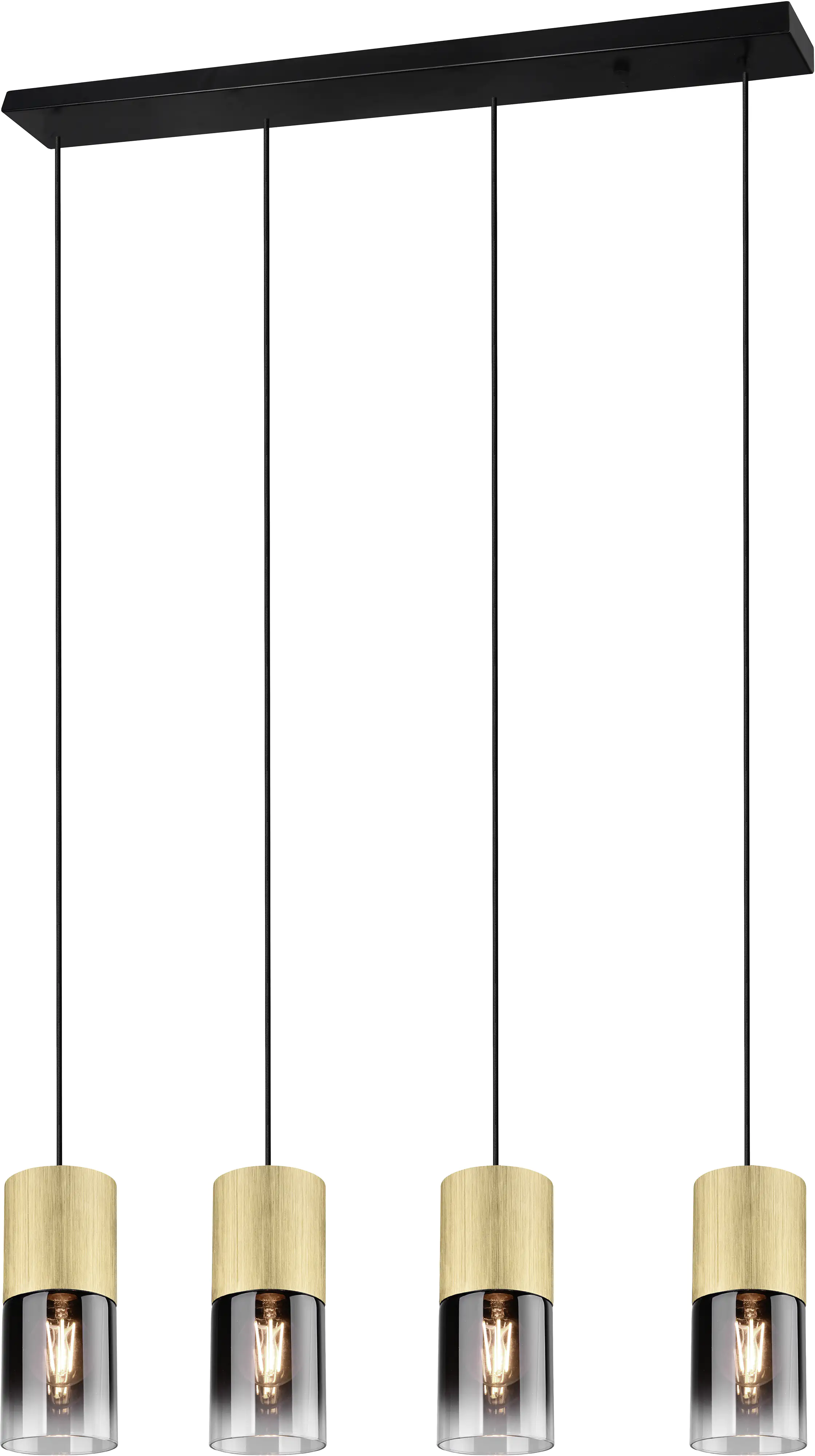 Trio Leuchten 4er Pendelleuchte Robin messing-matt 80,5 x 10 cm E27 28 W Trio Leuchten 4er Pendelleuchte Robin messing-matt 80,5 x 10 cm E27 28 W