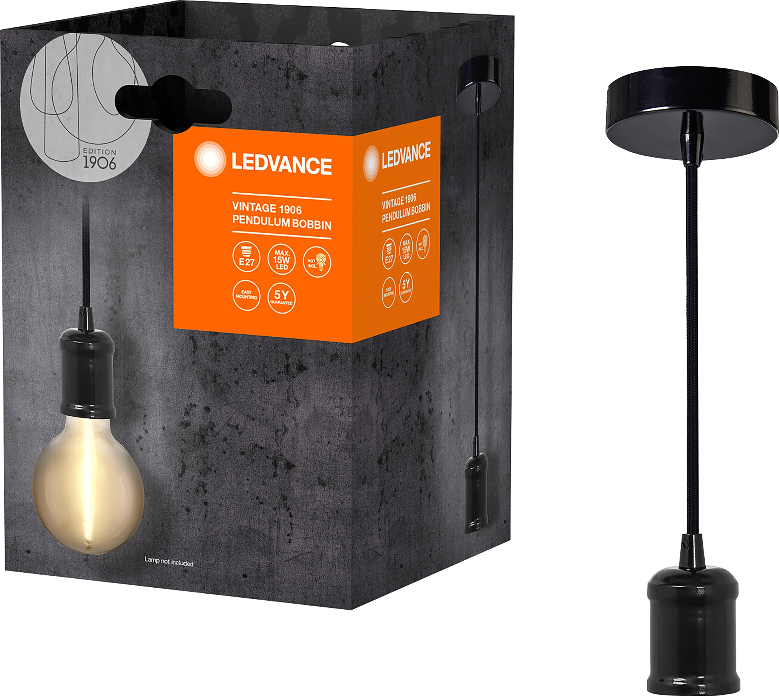 Ledvance Pendelleuchte schwarz Pendulum E27 162,5 cm