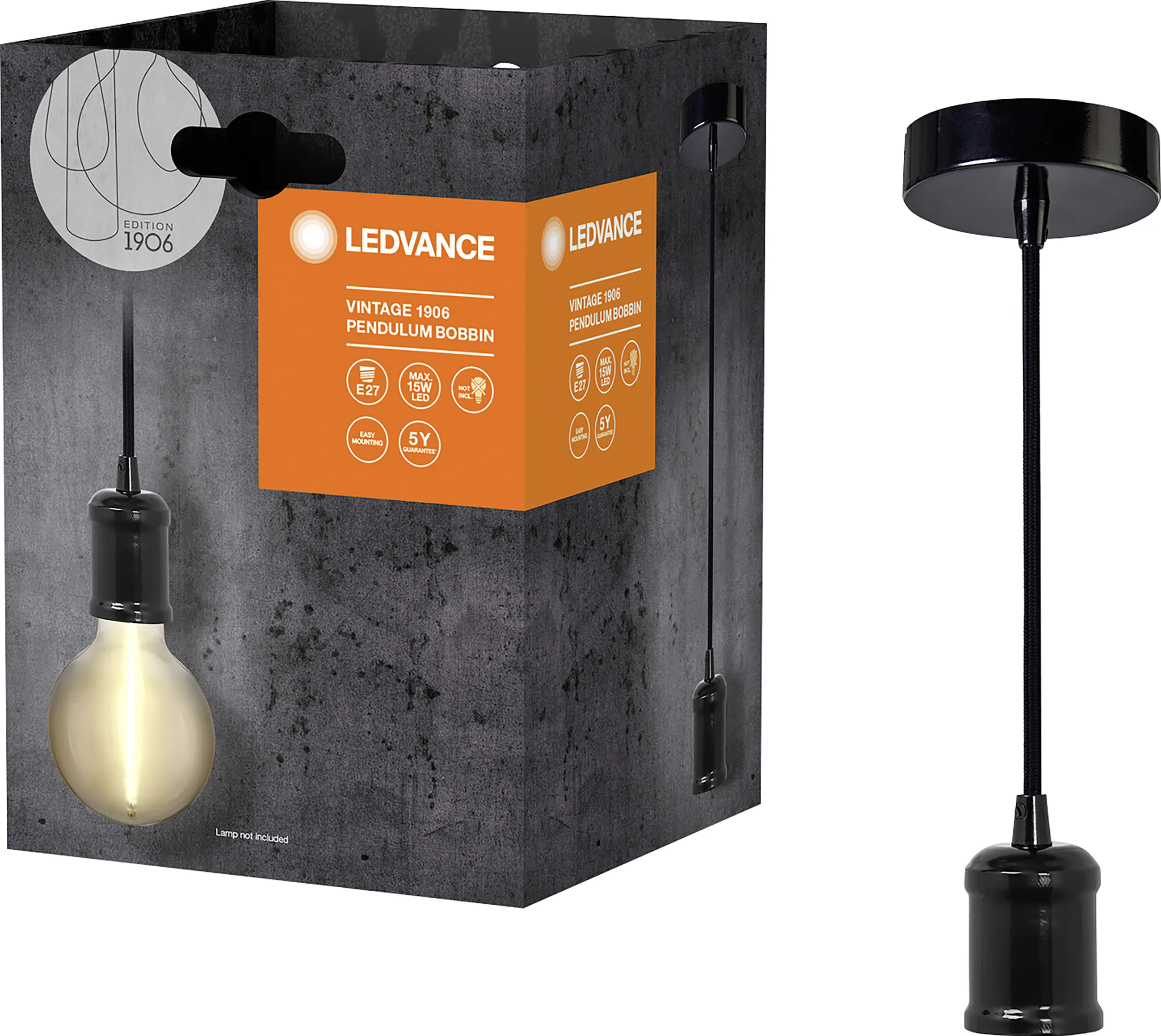 Ledvance Pendelleuchte schwarz Pendulum E27 162,5 cm