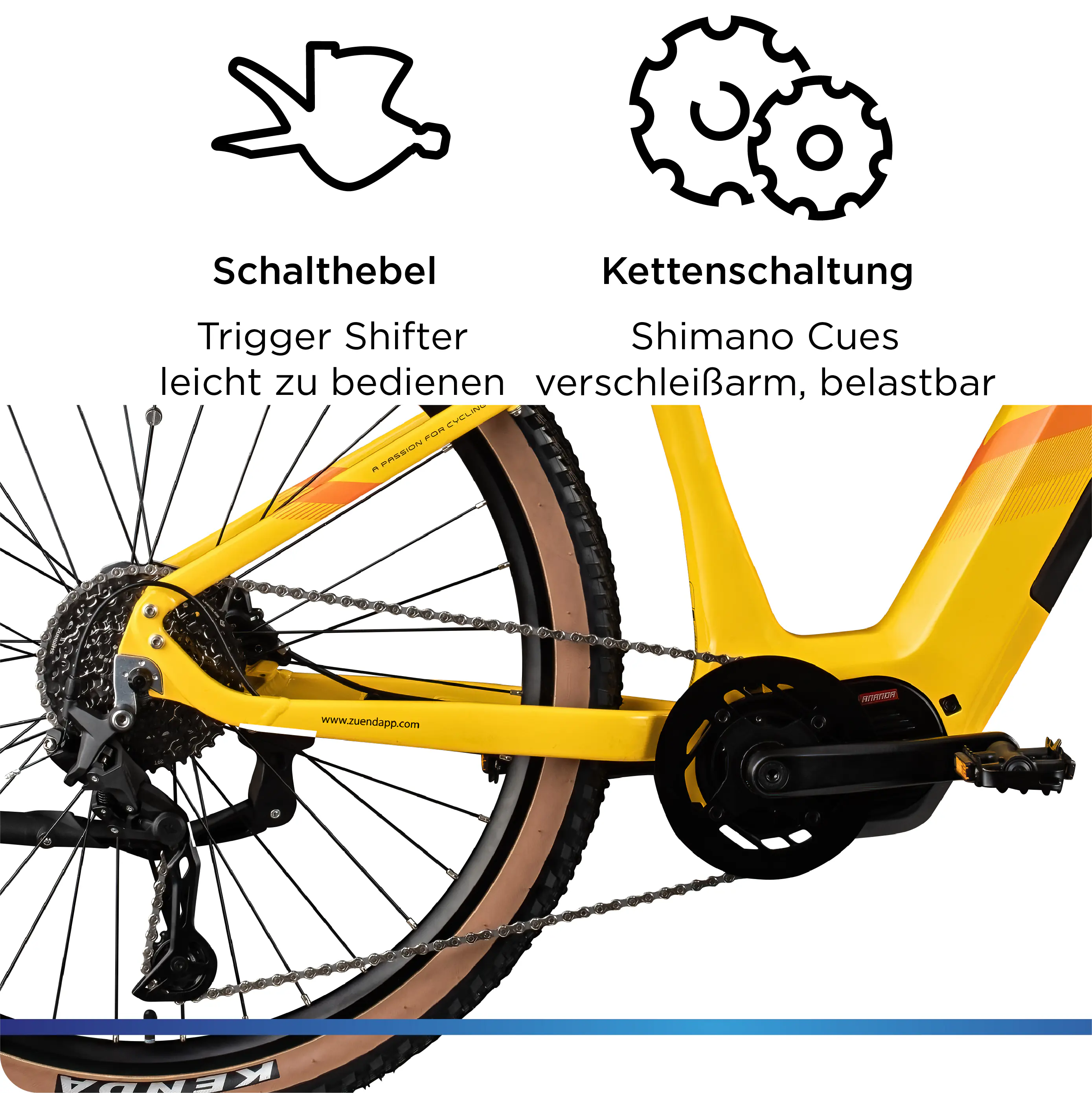 Zündapp E-Bike MTB X900 Pro 27,5 Zoll 10-Gang 733 Wh gelb