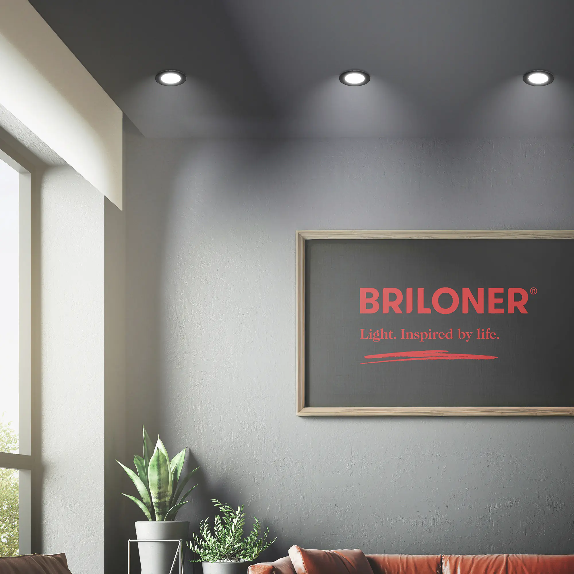 Briloner LED Einbauleuchten Jeft Ø 9 x 2,8 cm kaltweiß schwarz 3er-Set