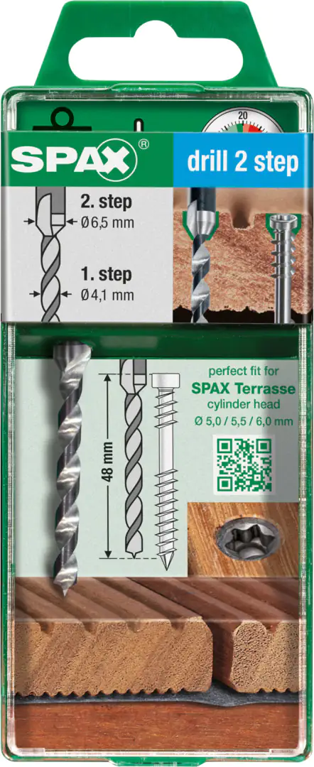 Spax Terrassen-Stufenbohrer HSS Drill 2 step Ø 4,1 und 6,5 mm Sechskant