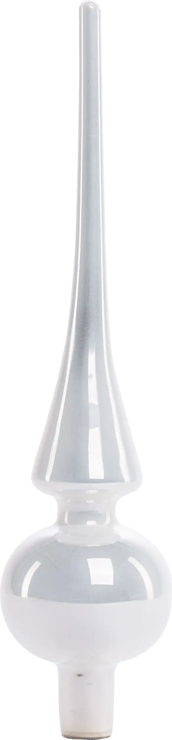 2076601538370_02 TrendLine Christbaumspitze aus Glas 26 cm weiß glänzend