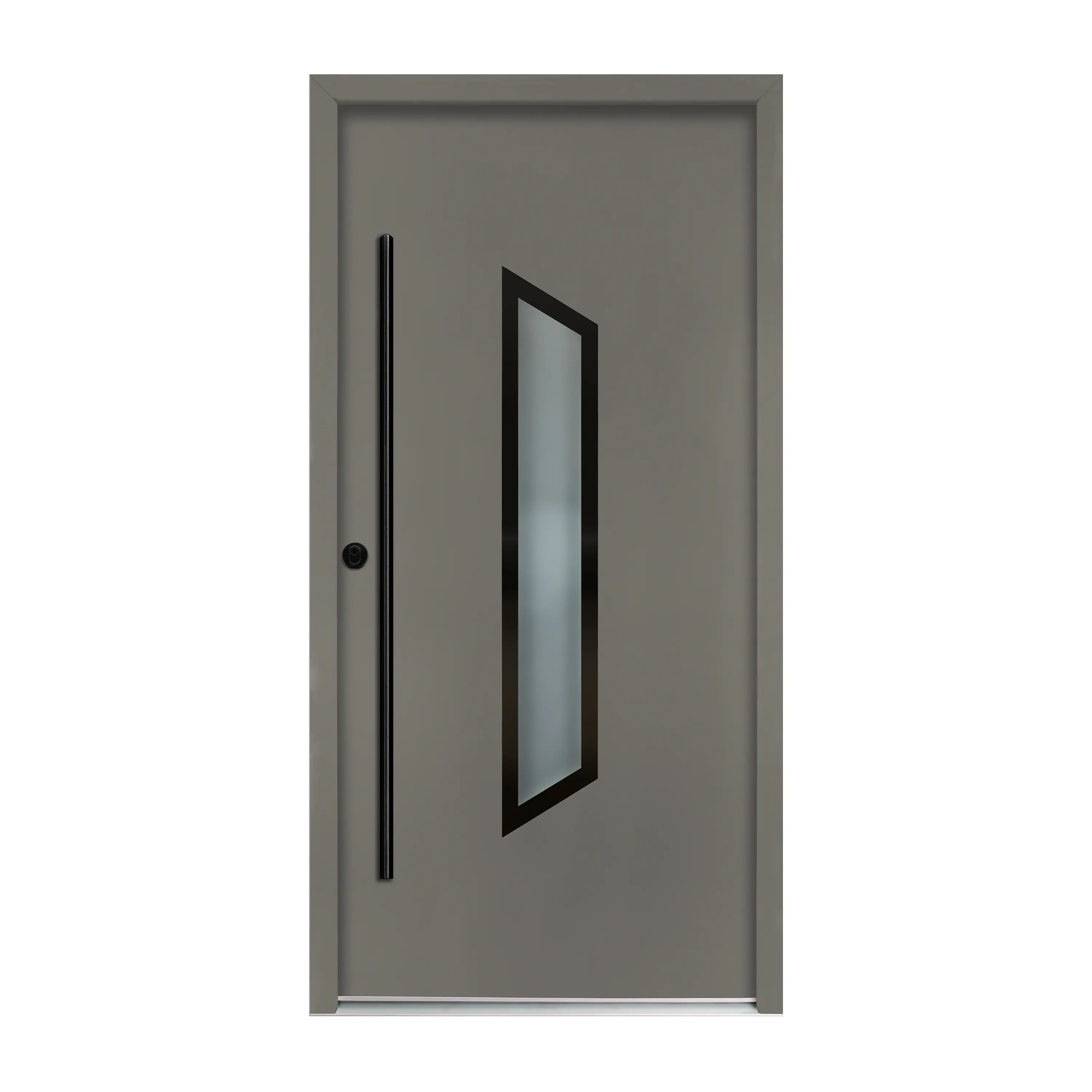 Splendoor Haustür Passivedoor Premium B37 RC2 Aluminium/Stahl quarzgrau/weiß BlackDesign DIN links 98 x 208 cm  
