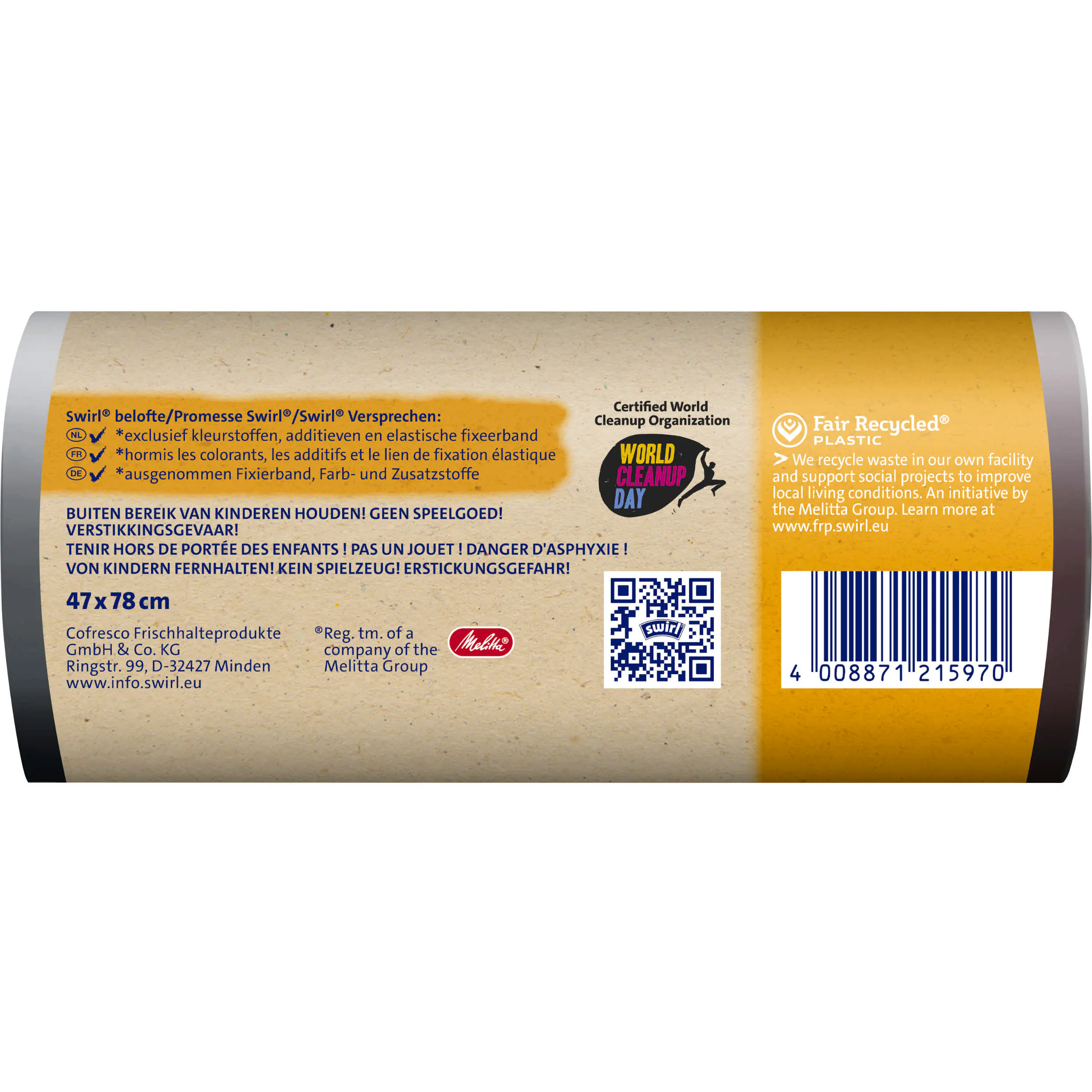 Swirl® Fixierband-Müllbeutel XL 30 L Reißfest & Dicht