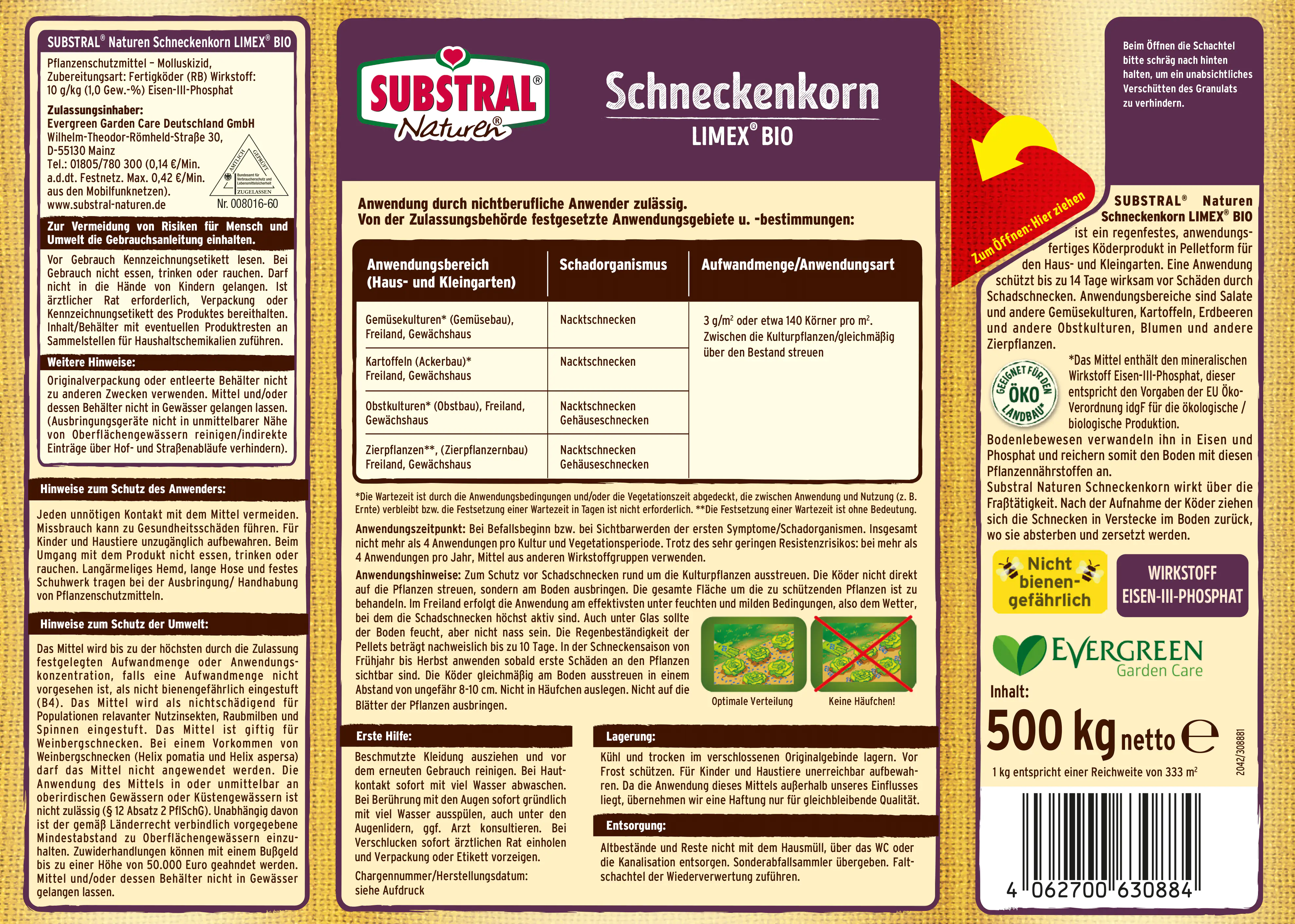 Substral Naturen Schneckenkorn Limex Bio 500g