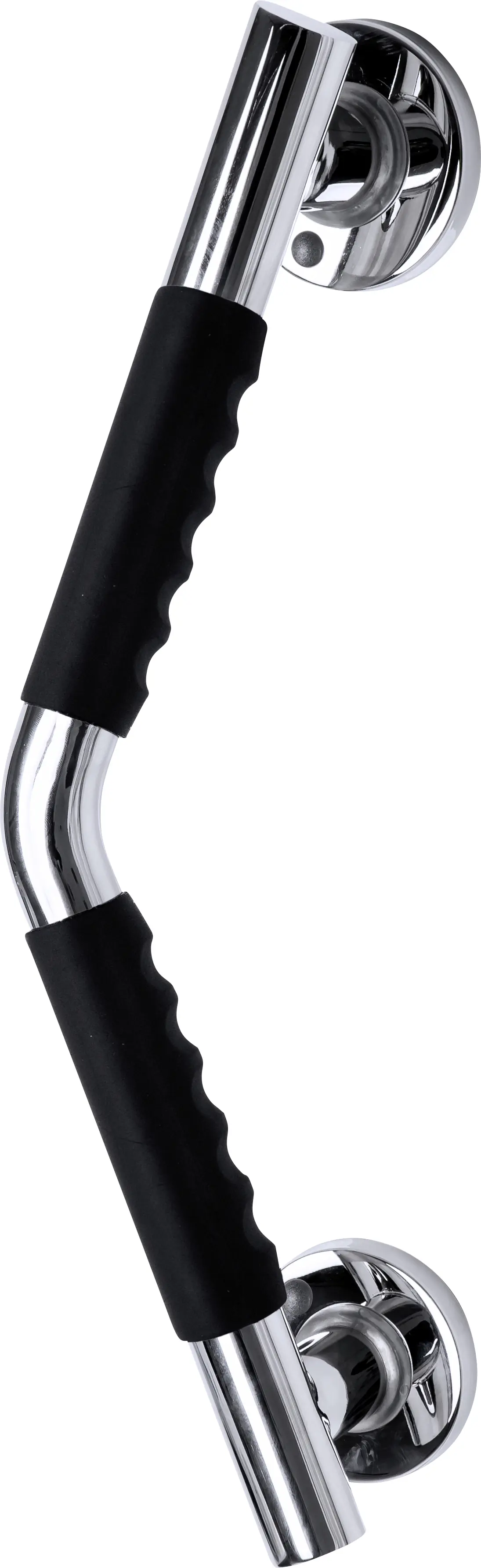 Ridder Winkel-Haltegriff Ken M, chromfarben schwarz, mit rutschhemmender Grifffläche,