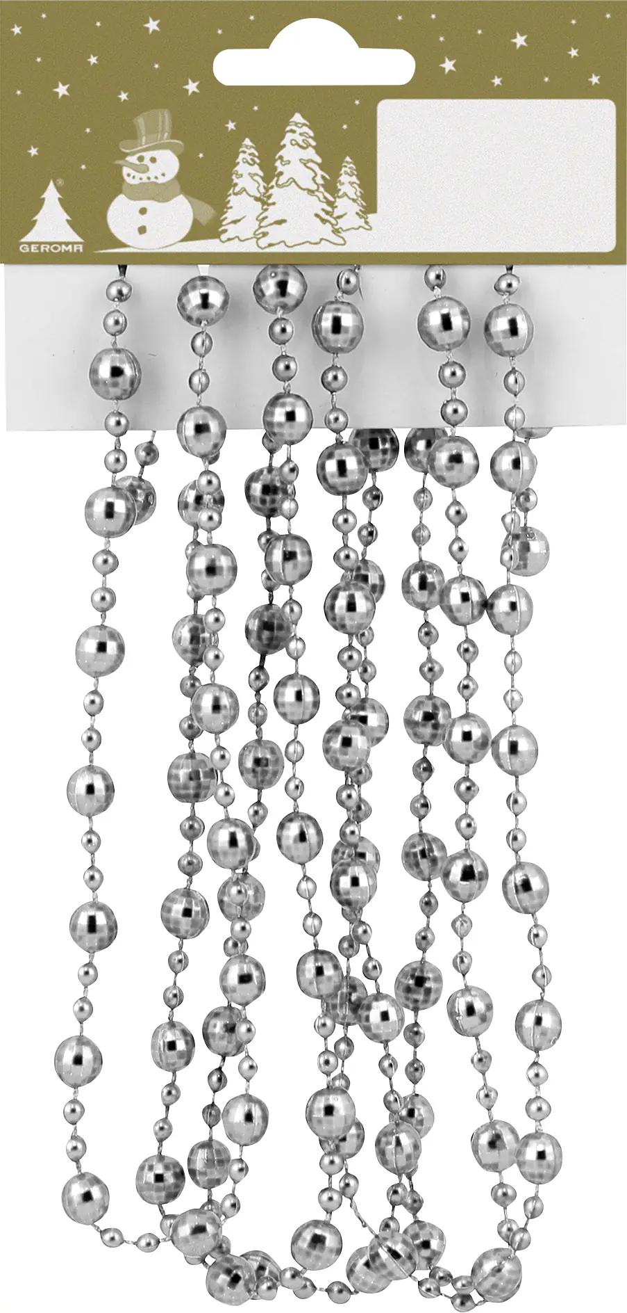 Facettenkugelkette Kunststoff 180 cm silber 