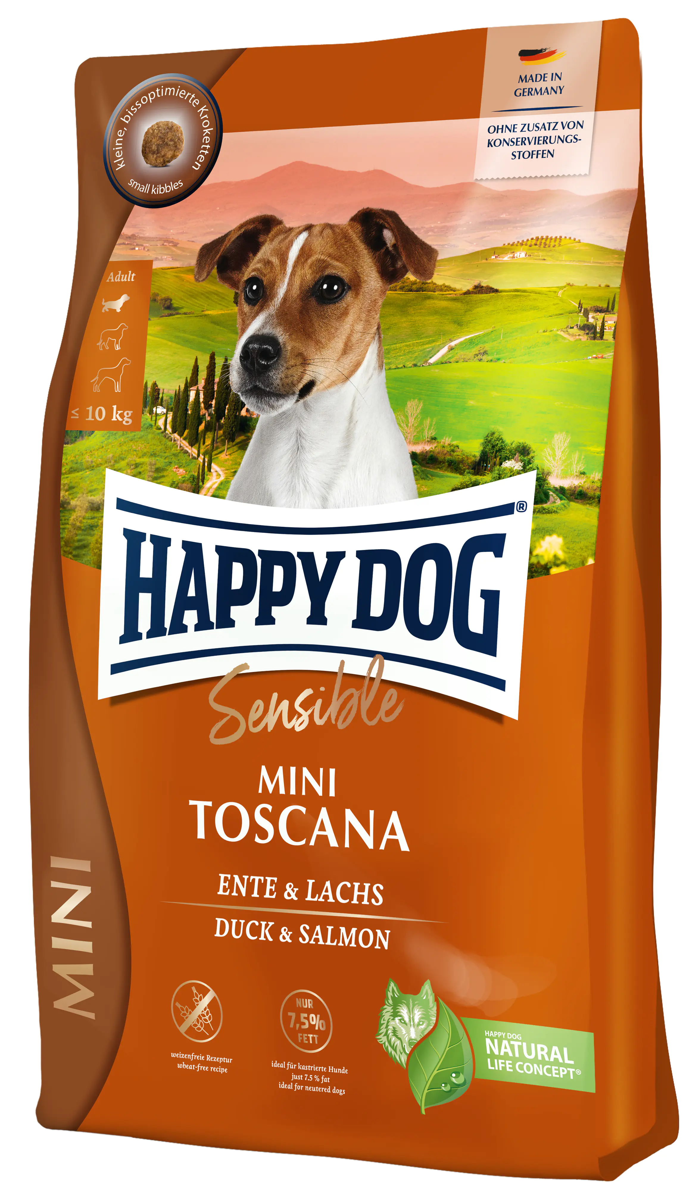 Happy Dog Trockenfutter Sensible Mini Toscana Ente und Lachs 300 g