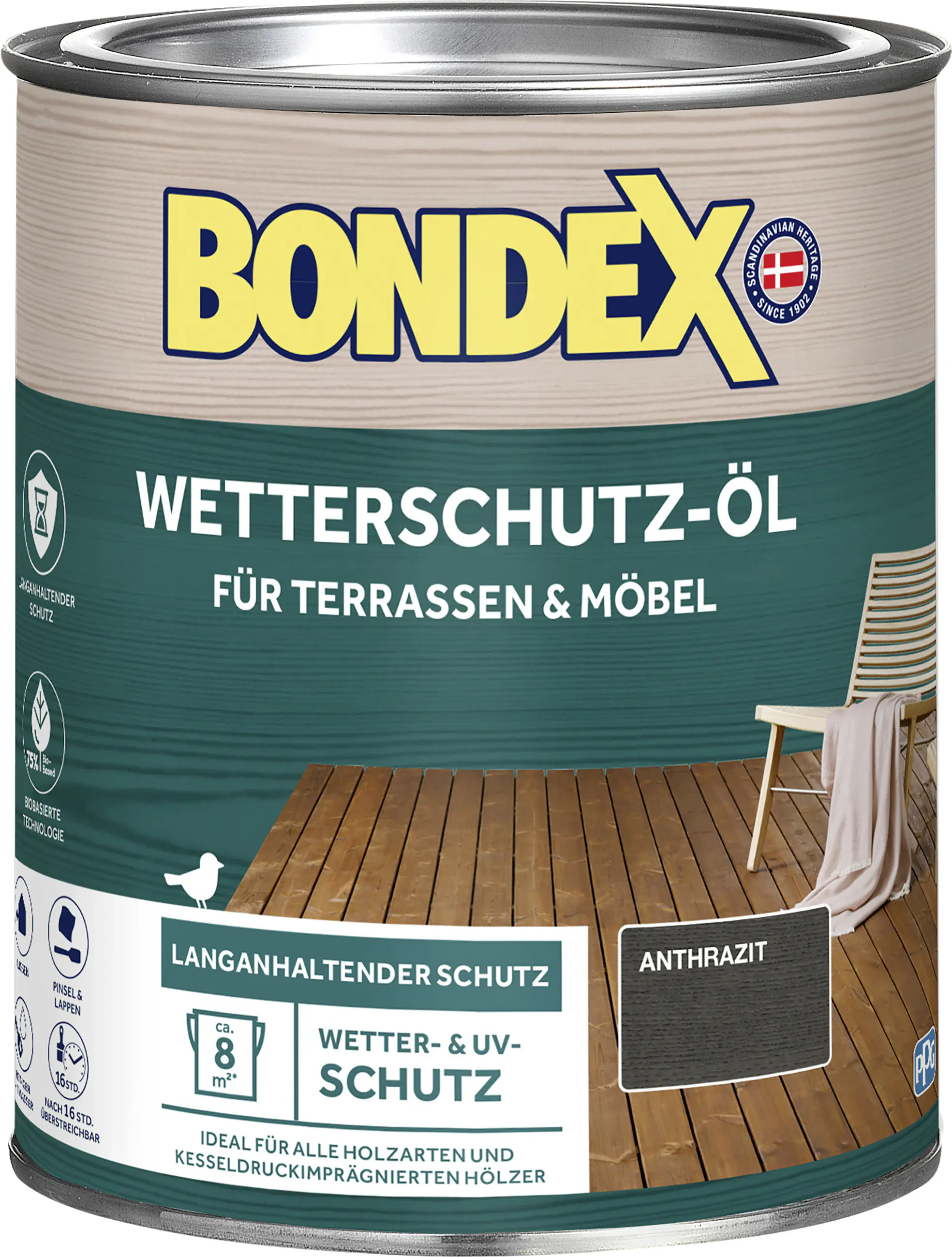 Bondex Wetterschutzöl 0,75 L anthrazit