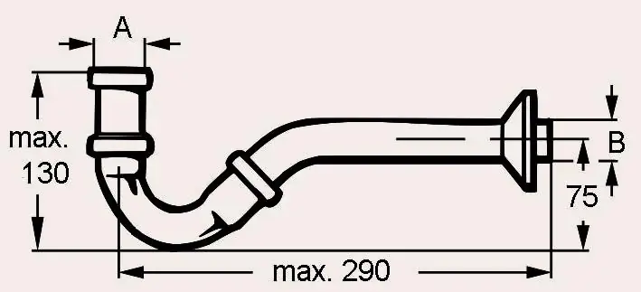 Cornat Bidet-Siphon 1 1/4" x 32 mm Metall, verchromt