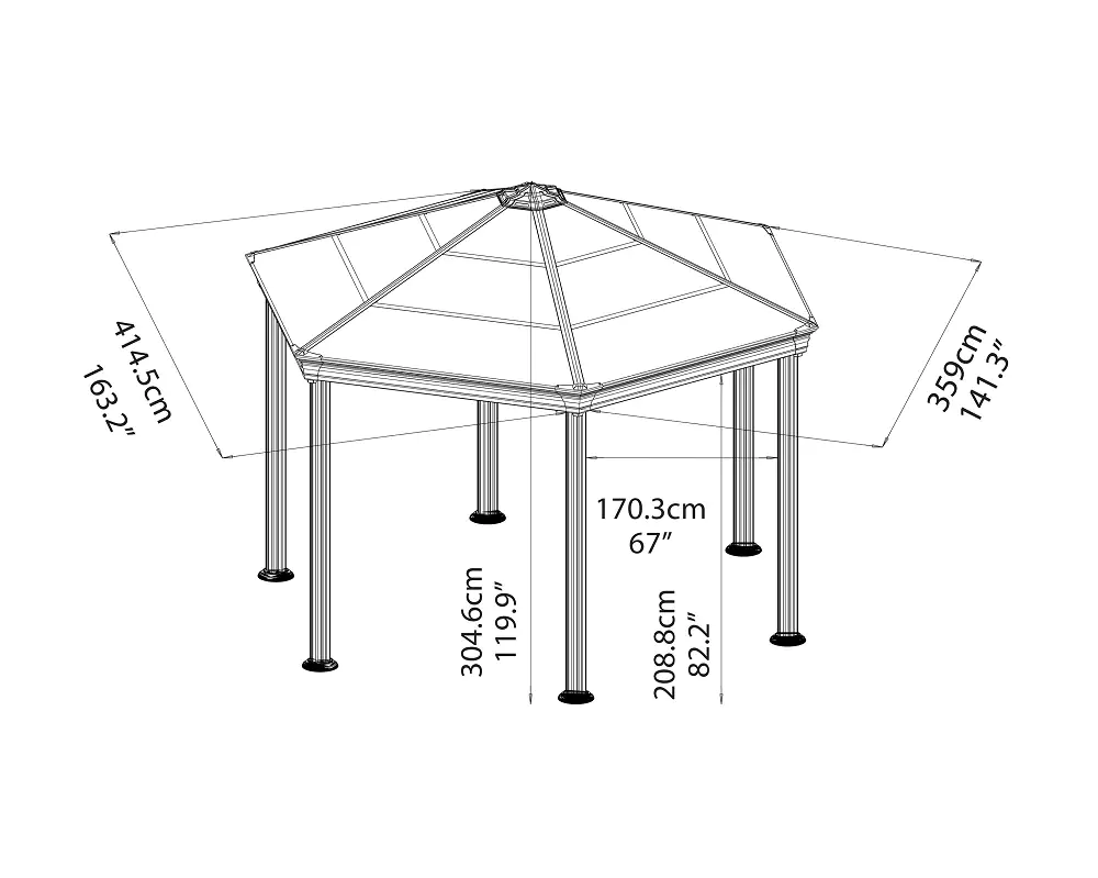 Canopia Pavillon Roma 414 x 359 cm, grau Canopia Pavillon Roma 414 x 359 cm, grau