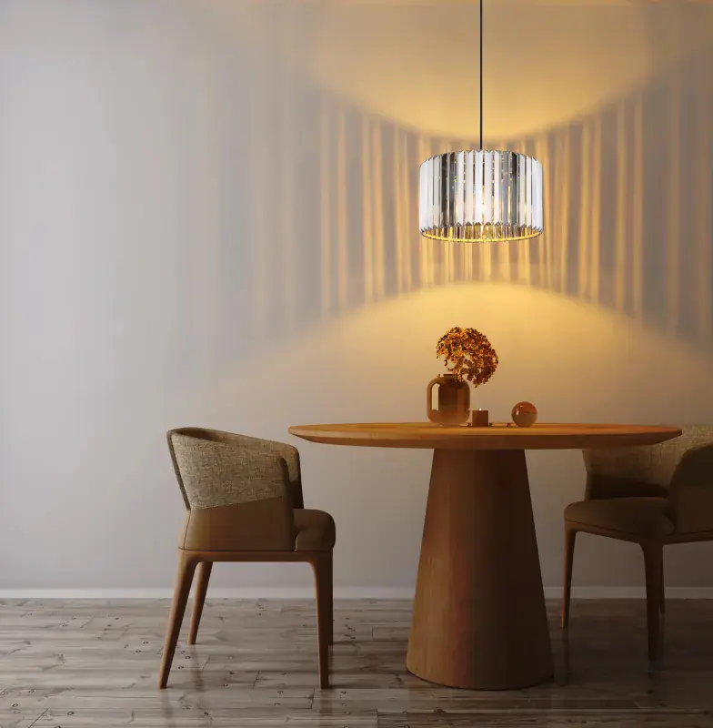 Globo Hängeleuchte Run Ø 35 x 120 cm holzoptik