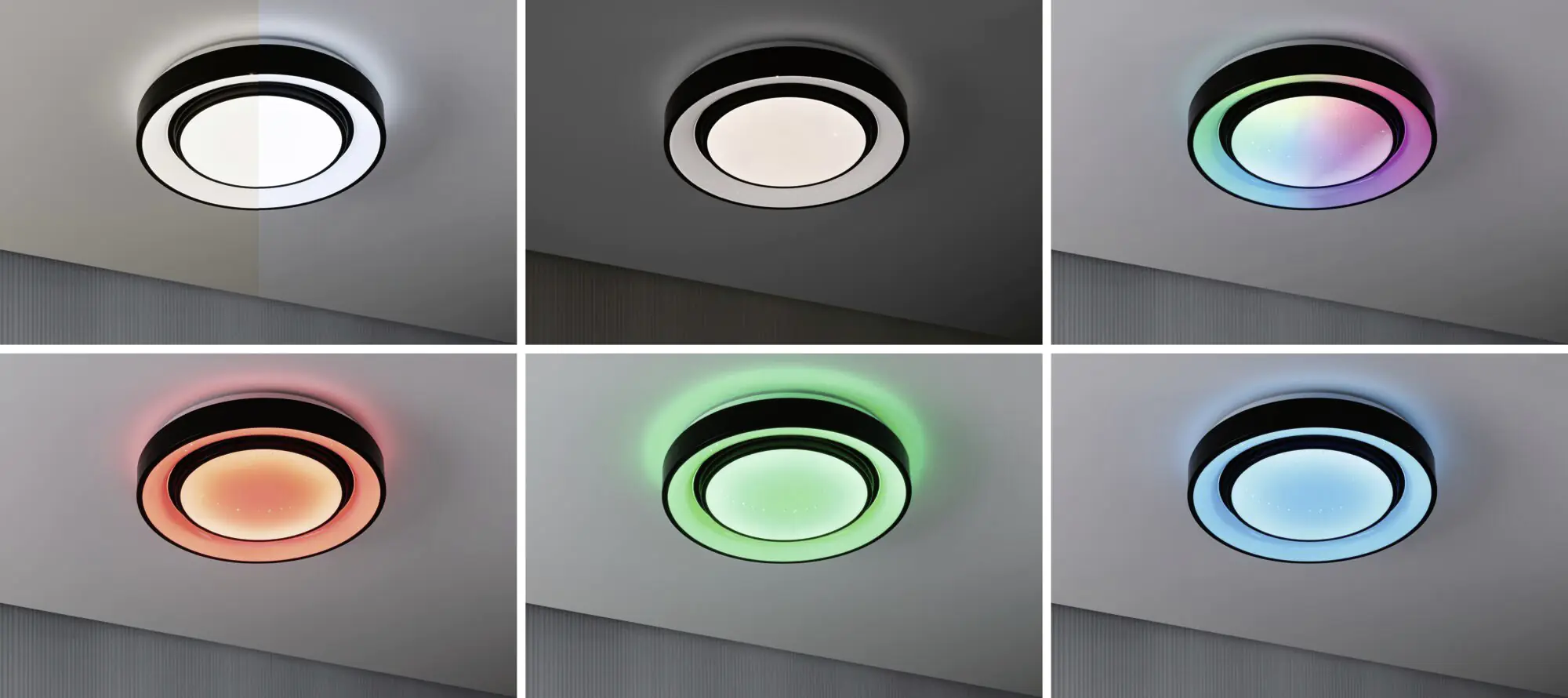 Paulmann LED Deckenleuchte Rainbow schwarz weiß Ø 37,5 cm RGBW Paulmann LED Deckenleuchte Rainbow schwarz weiß Ø 37,5 cm RGBW