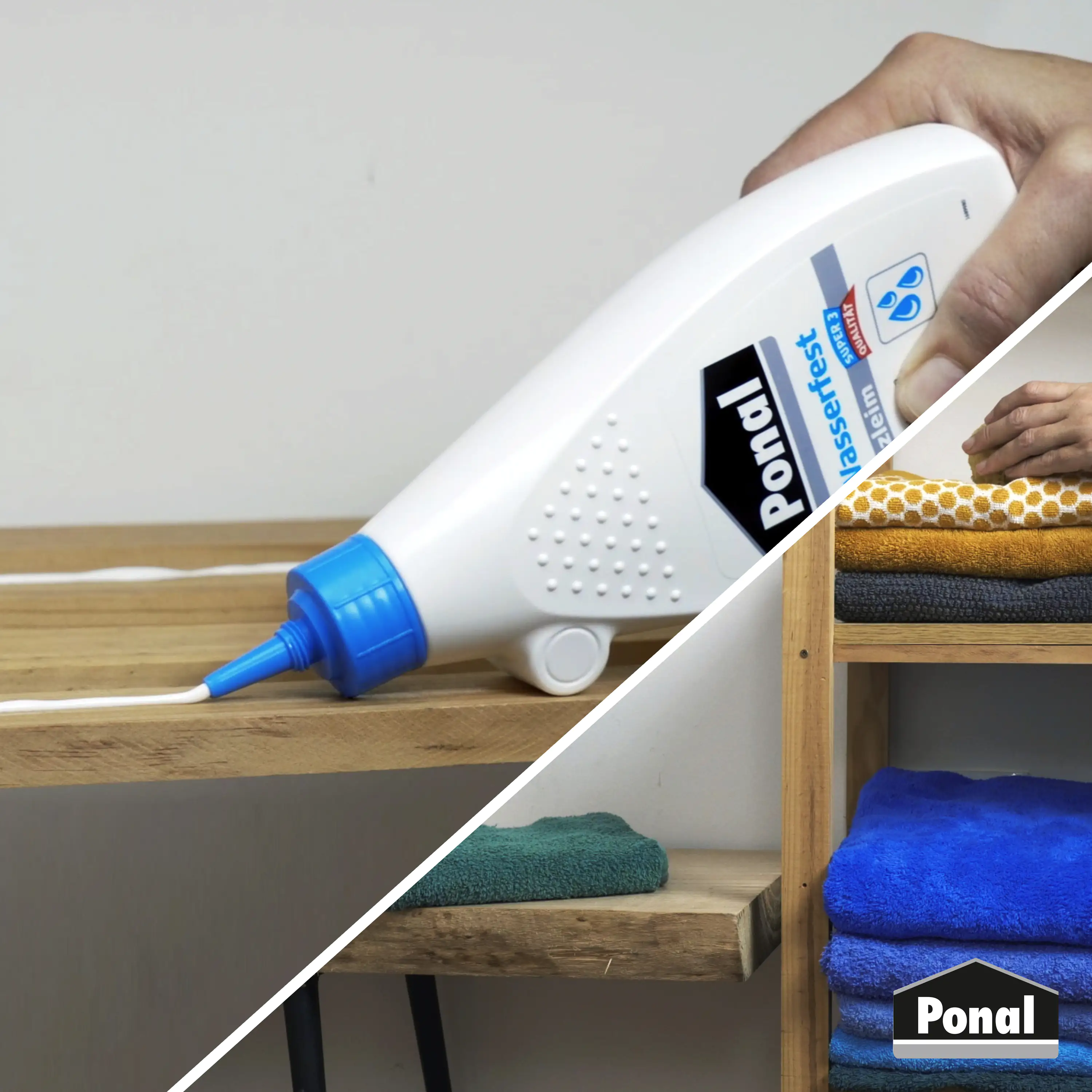 Ponal Holzleim Wasserfest 550 g Flasche, trocknet transparent