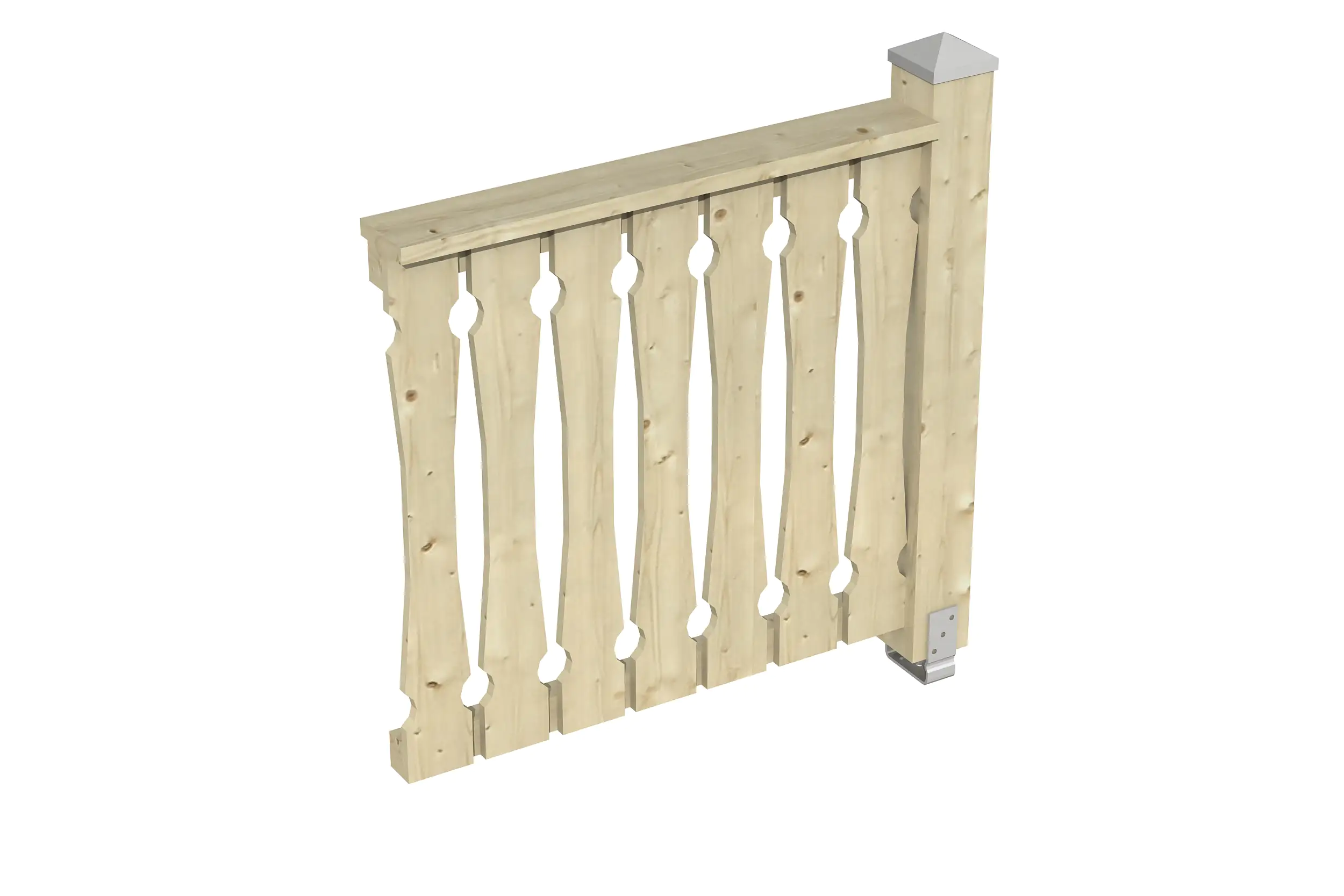 SKAN HOLZ Brüstung Balkonschalung 108 x 96 cm, Fichte, natur