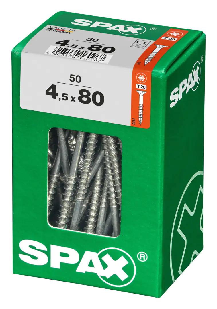 Spax Universalschrauben 4.5 x 80 mm TX 20 - 50 Stk. Spax Universalschrauben 4.5 x 80 mm TX 20 - 50 Stk.