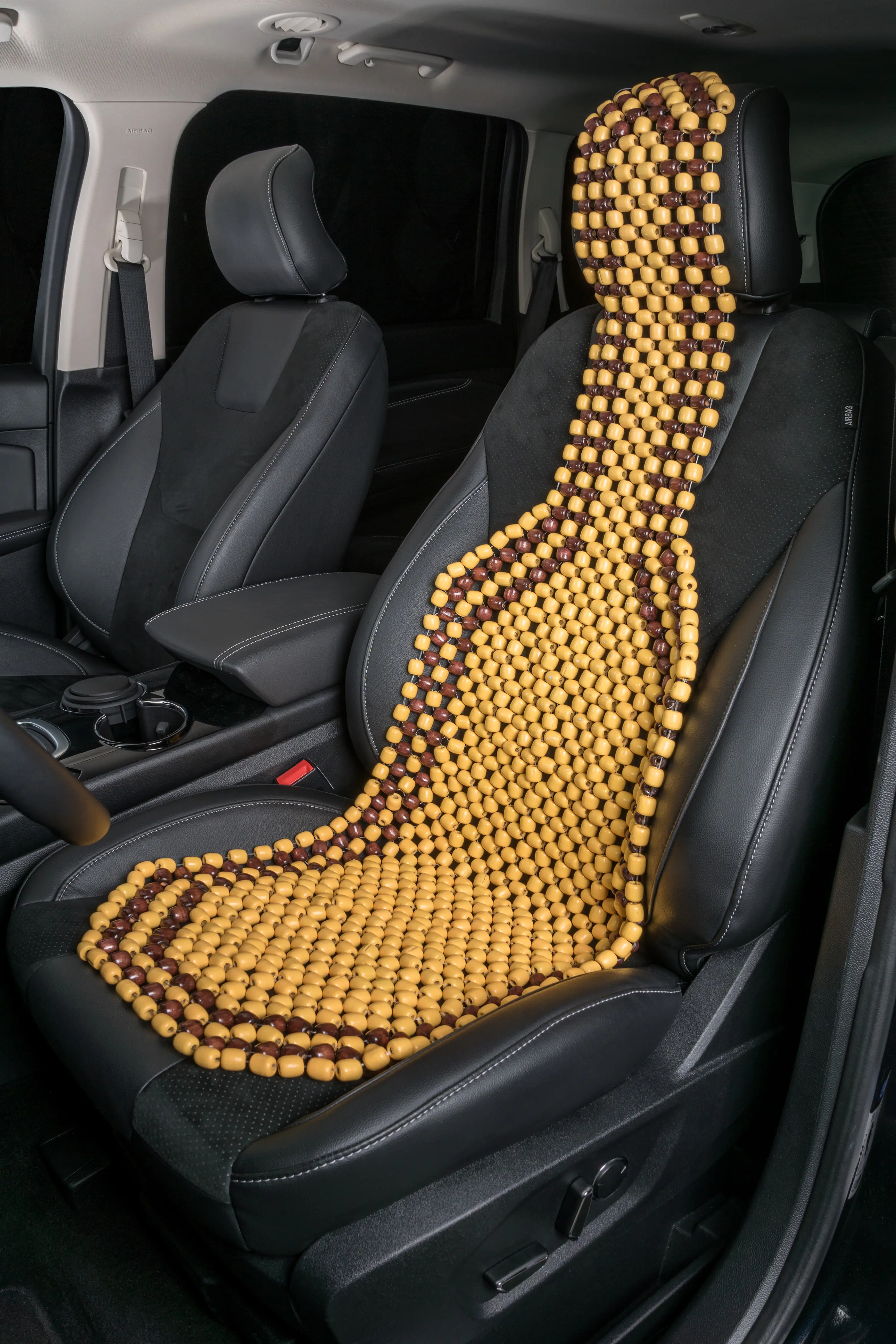 Walser Sitzaufleger aus Holzperlen natur 1-teilig