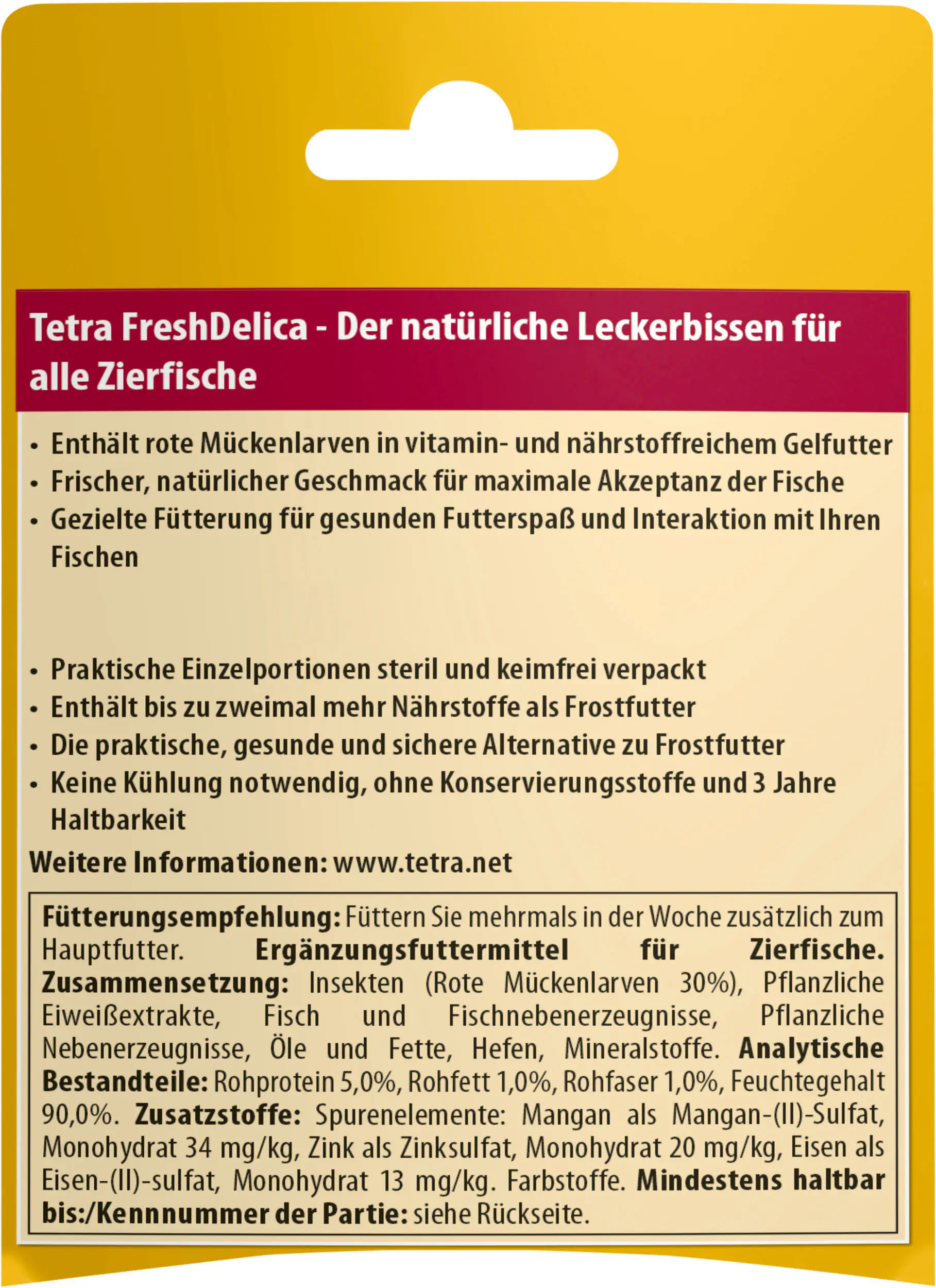 Tetra Fischfutter FreshDelica Mückenlarven 48 g