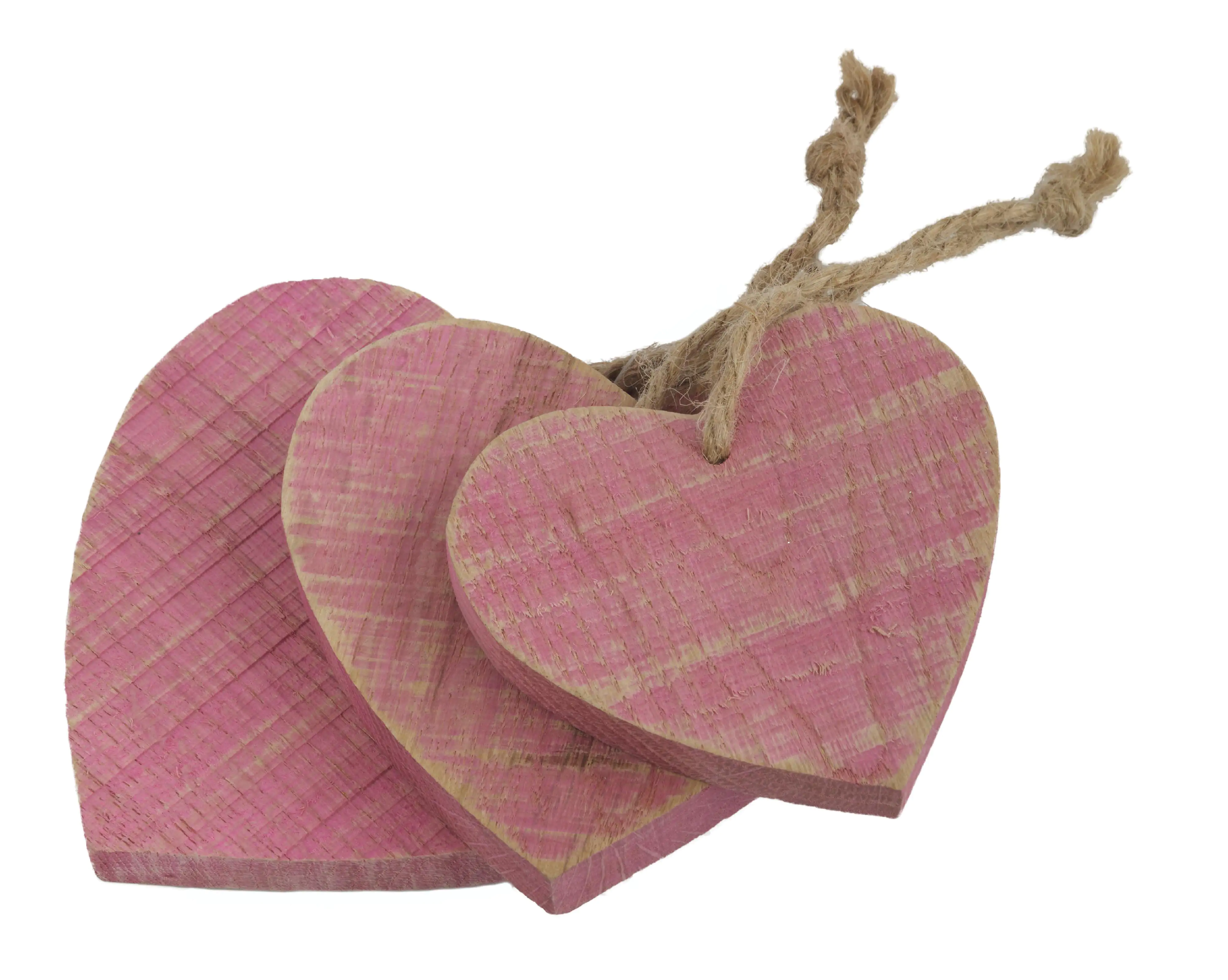 TrendLine Anhänger Herz Holz 9,5 cm rosa