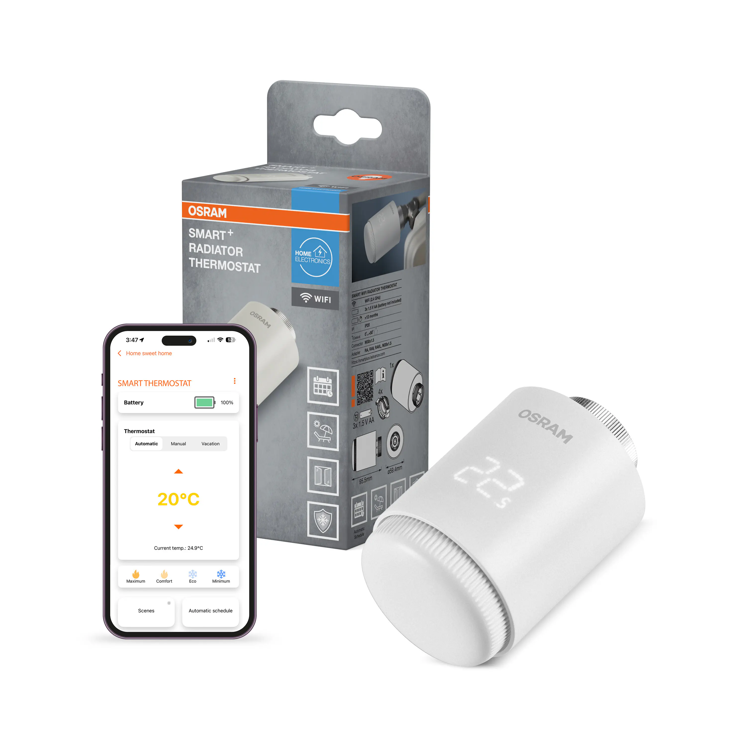 Osram Smartes Heizkörperthermostat Wifi 4,5 W weiß