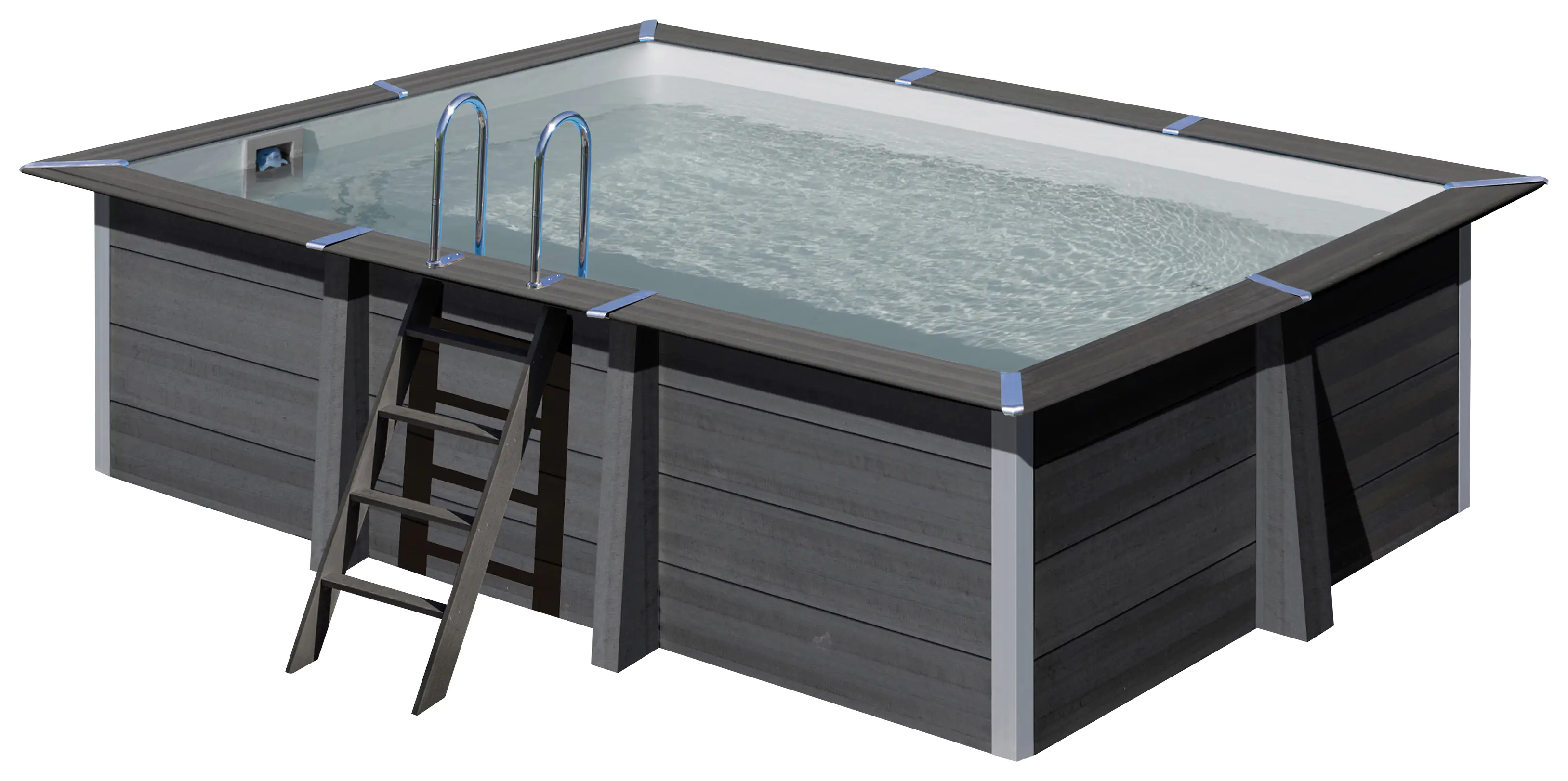 Gre Compositepool Avantgarde rechteckig 466 x 326 x 124 cm grau